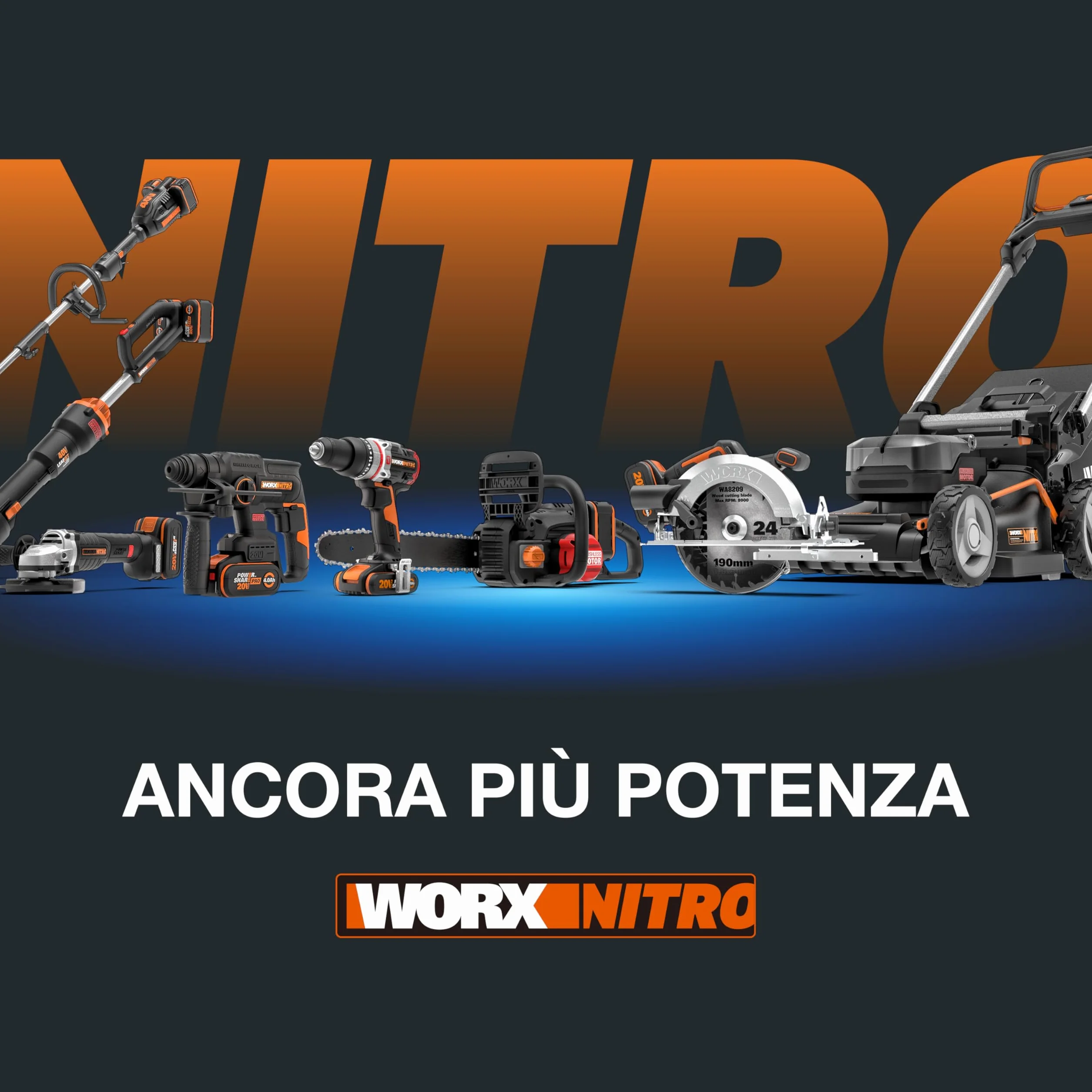 WORX Nitro WX381.9 Martello pneumatico senza spazzole 20 V 2 Joule