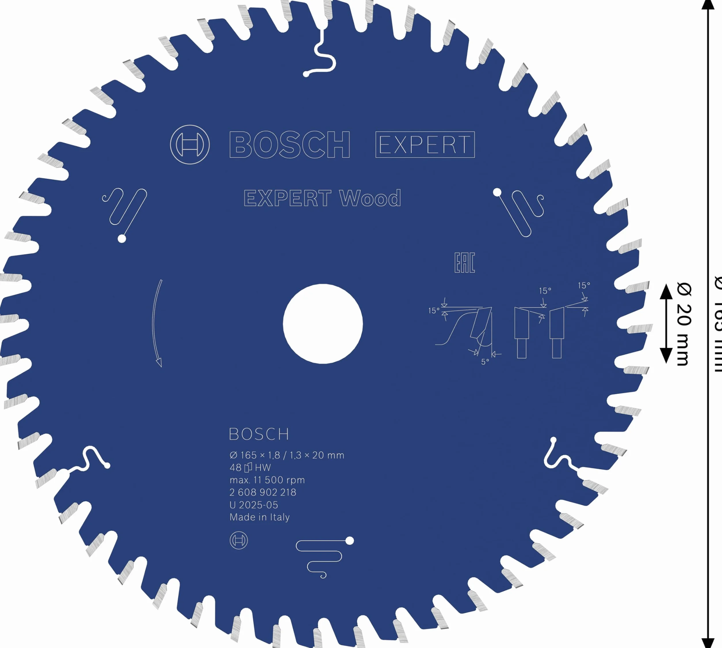 Bosch Lama per sega circolare EXPERT per legno cablata Ø mm Professional Accessorio