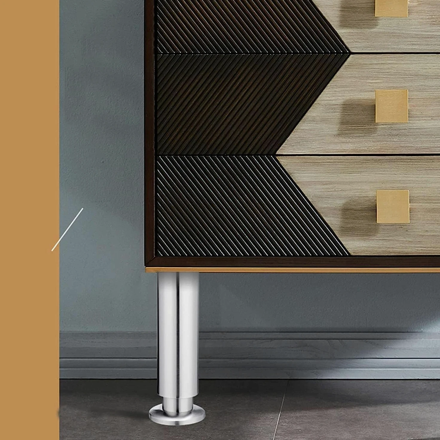 Feng Shui， Gambe per mobili Set di 4 Gambe per mobili, Piedini per Tavolo Regolabili in Acciaio Inossidabile, Gamba di Supporto per Divano di Ricambio per carichi Pesanti, per Supporto TV Letto Piano