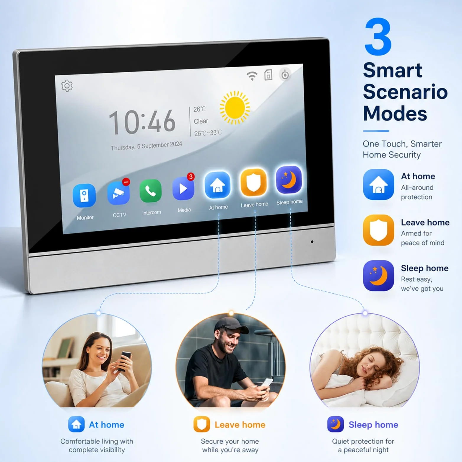Tuya Sistema Campanello Video WiFi con Cavo,Videocamera da 7 pollici con Monitor 1080HD IR Visione Notturna per Casa Ufficio in Villa