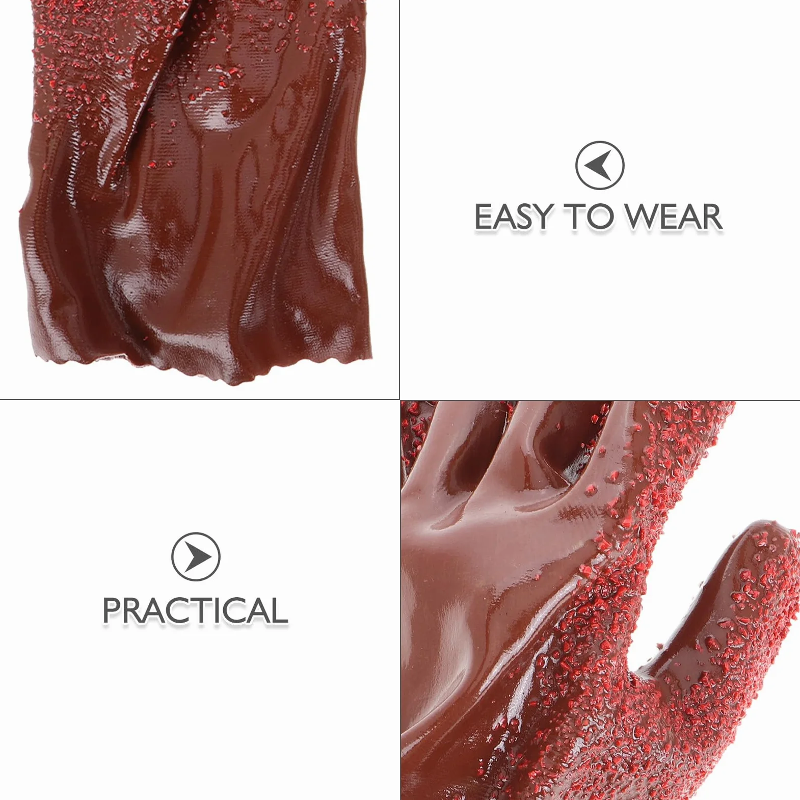 Angoily Guanti da Pulizia Pvc Antiscivolo per Fogne e Pulizia Animali, Resistenti All'abrasione, Impermeabili per Uomo e Donna