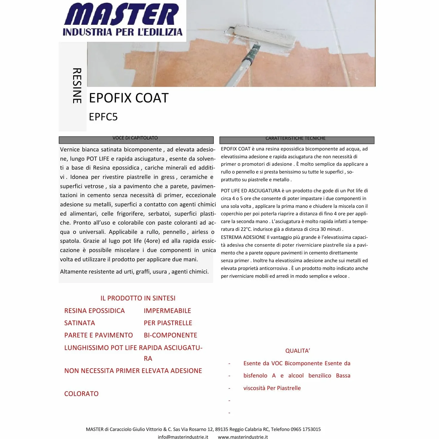 Resina Epossidica Satinata Epofix Coat RAL9010 1 Kg 12 MQ