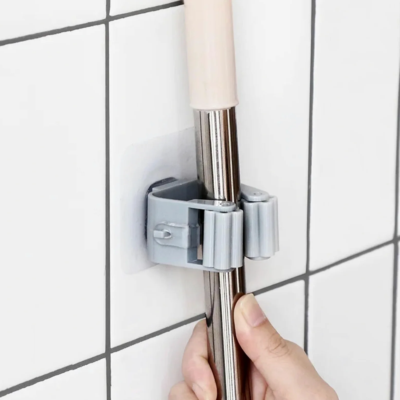 Porta Scope Parete Ganci multiuso Adesivo da parete for appendere lo spazzolone Gancio appendiabiti Cucina Bagno Organizzazione Accessori for l'organizzatore della casa per cucina(White 20pcs)
