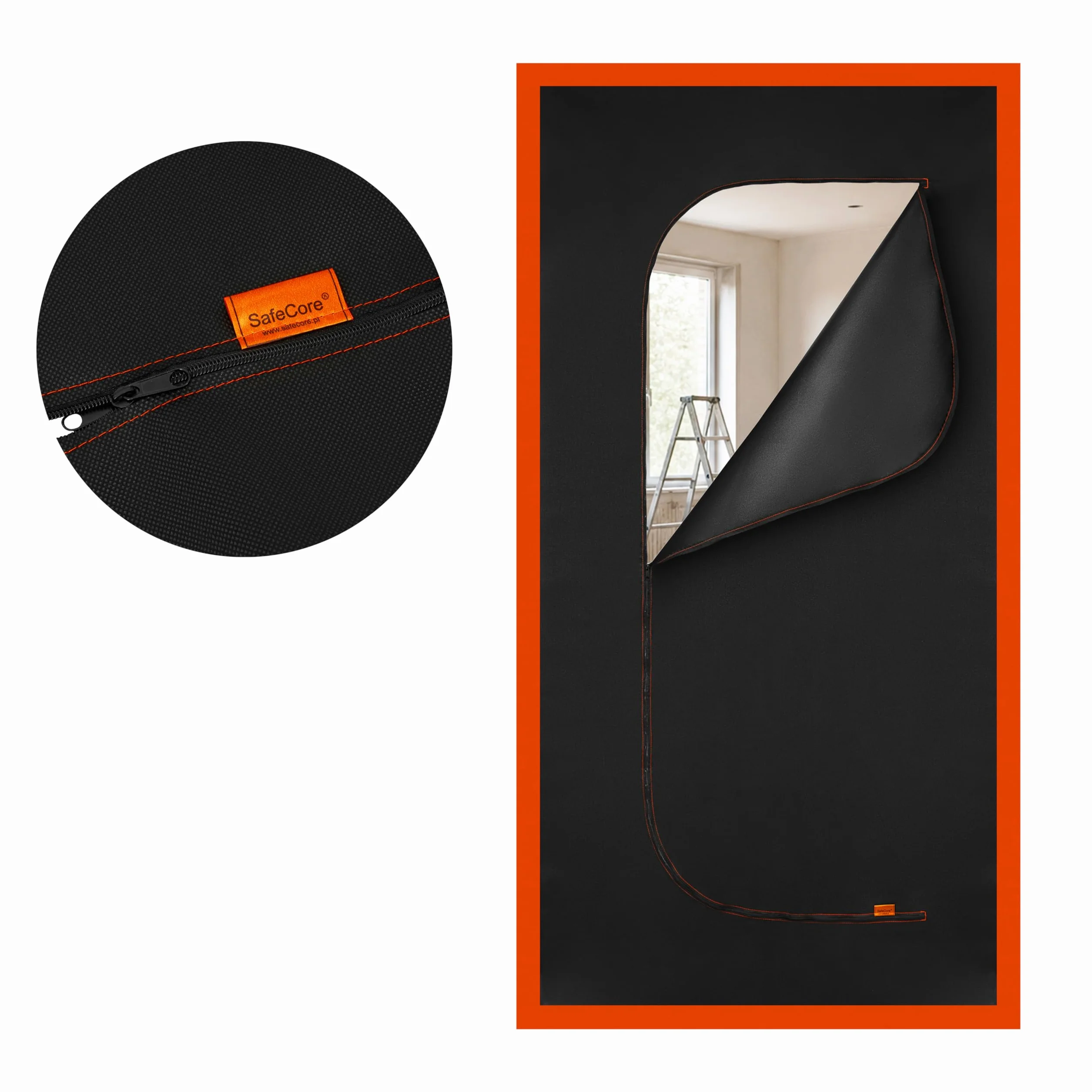 SafeCore Porta Antipolvere 220x110 cm 2 Pezzi, Cerniera Doppia, Tessuto Non Tessuto Polipropilene 120 g/m²