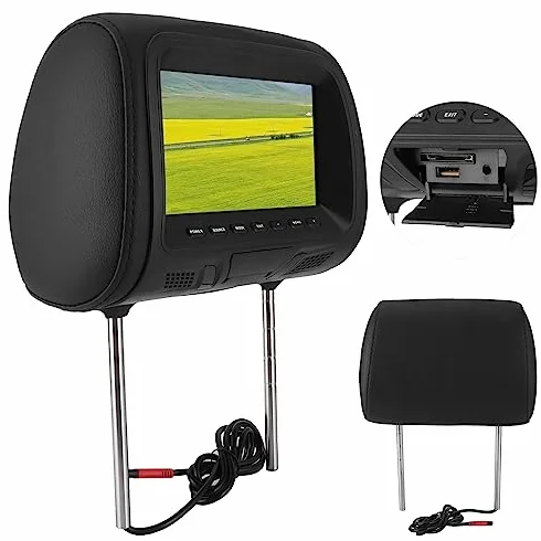 Lettore DVD per Poggiatesta per Auto, Monitor per Poggiatesta da 7 Pollici TV per Bambini Lettore DVD per Auto TV Portatile con Supporto per Poggiatesta Video 1080P