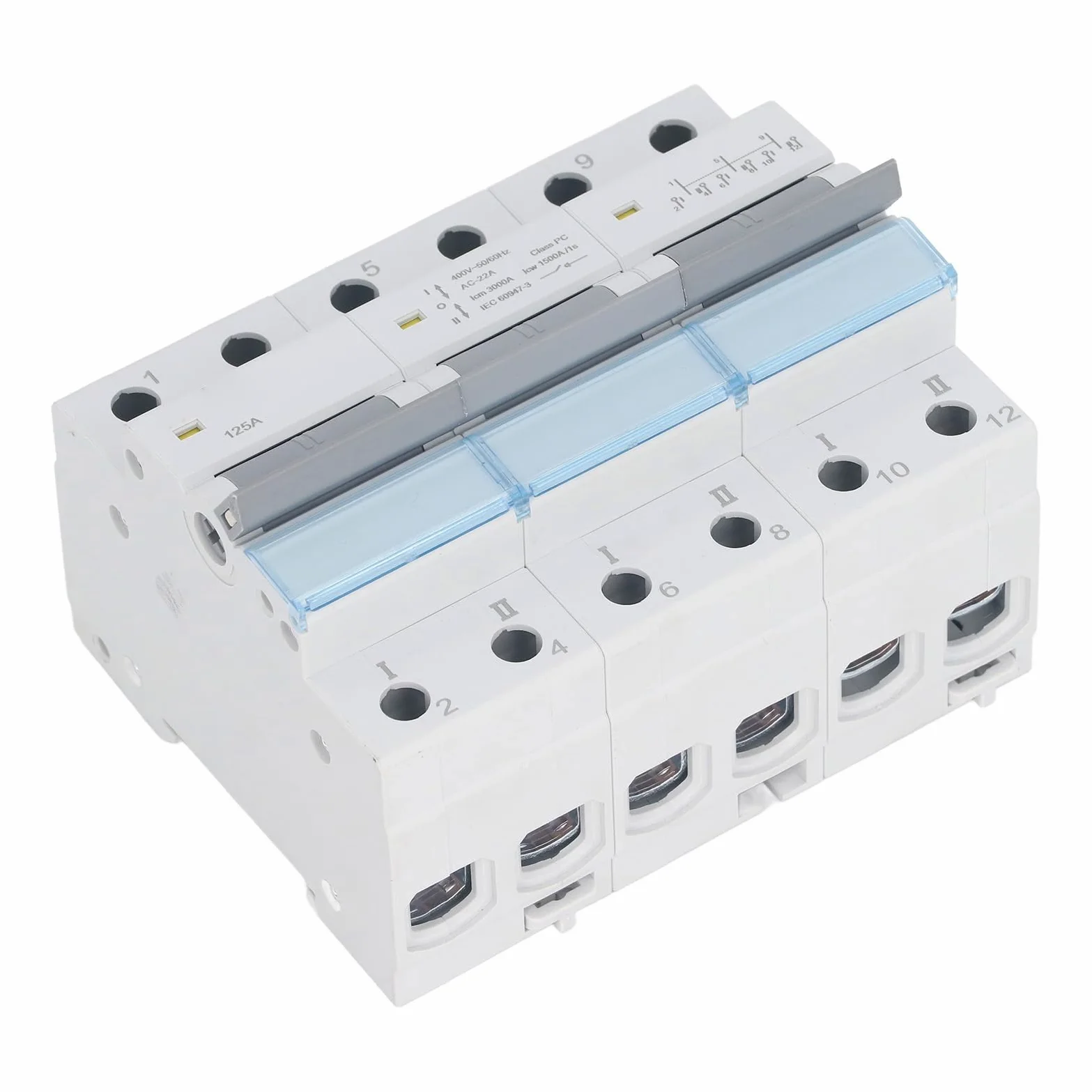 KIMISS Interruttore Automatico Sezionatore CC Solare 3P 125A 400V - Isolatore a Doppia Alimentazione per Sistemi Solari Eolici e Applicazioni di Array Fotovoltaici