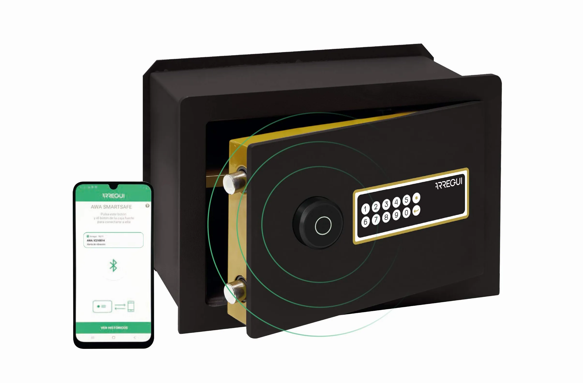 ARREGUI AWA 221750 Cassaforte Intelligent, da avvolgere Smart Safe, apertura a codice elettronico, gestione tramite app mobile, compatibile Amazon Alexa, 32 x 42 x 24,5 cm, 17 l