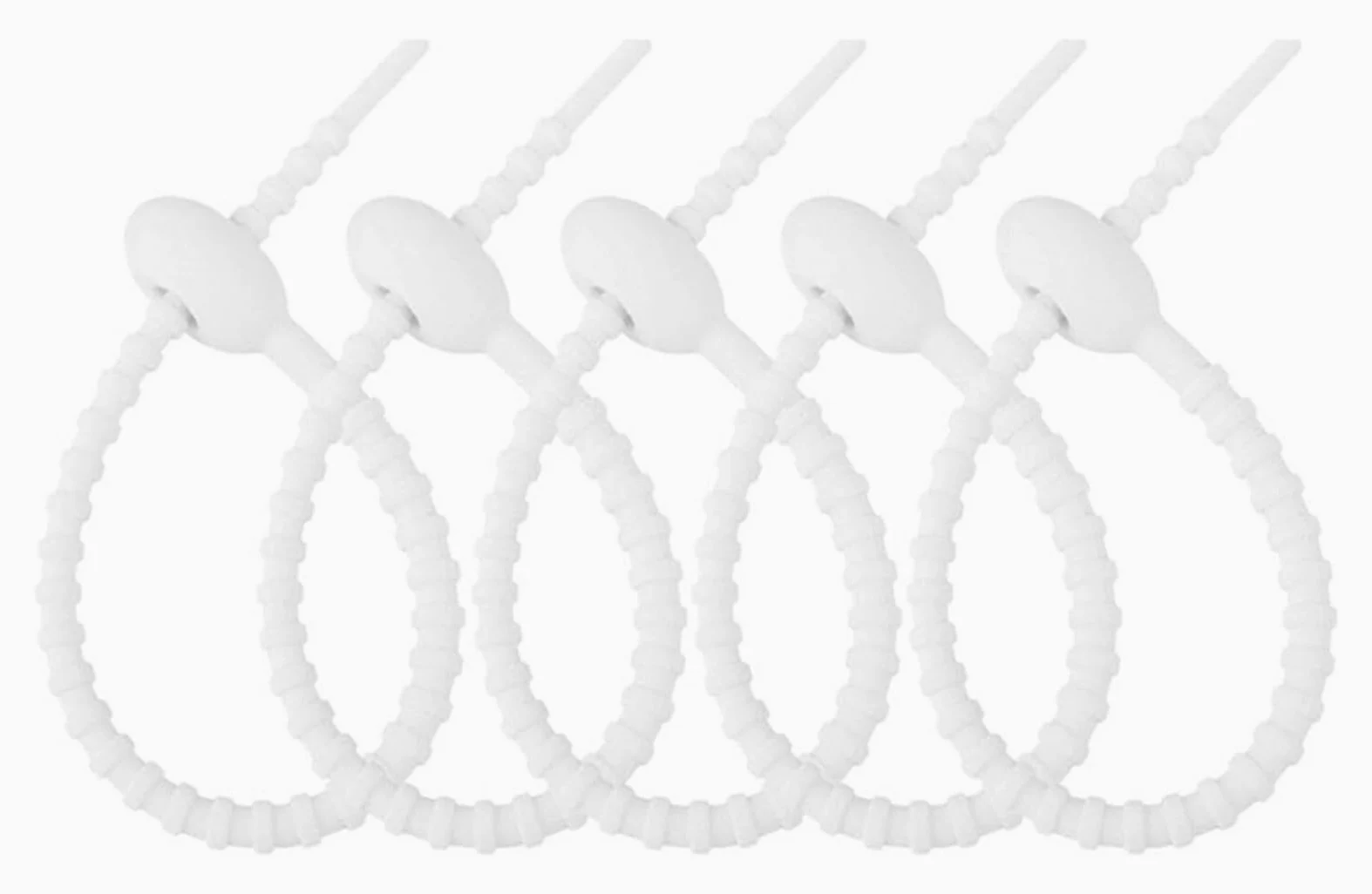 Fascette in silicone multicolori, Fascette in silicone Twist Snake, fascette in multicolore 150-215 mm(White,215mm)