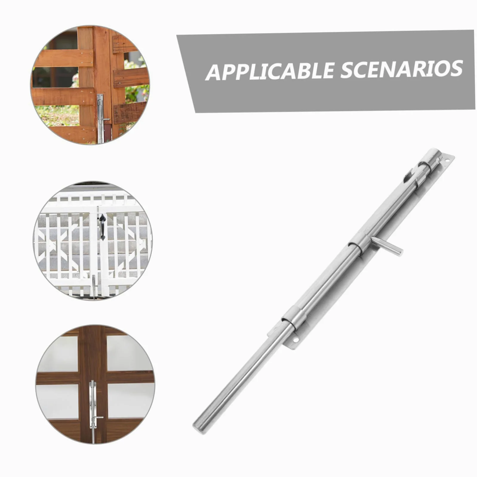 HOMSFOU Chiavistello Scorrevole in Acciaio Inox Da 45 Cm, Asta Di Caduta Per Cancello Fermo Scorrevole Antiruggine Per Porte Di Sicurezza e Cancelli Doppi, Serratura Per Porta a Pavimento Resistente