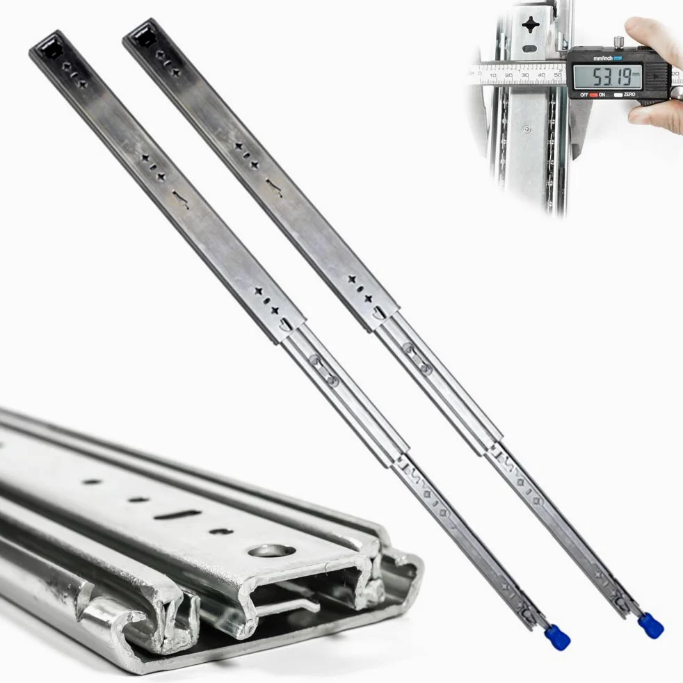 SWAYVES Guide per Cassetti, Guide per Armadietti, 1 Paio Di Guide con Cuscinetti a Sfera Guide per Cassetti ad Estrazione Totale, Guide per Carichi Pesanti con Serratura per Armda Cucina/450Mm(18Inch)