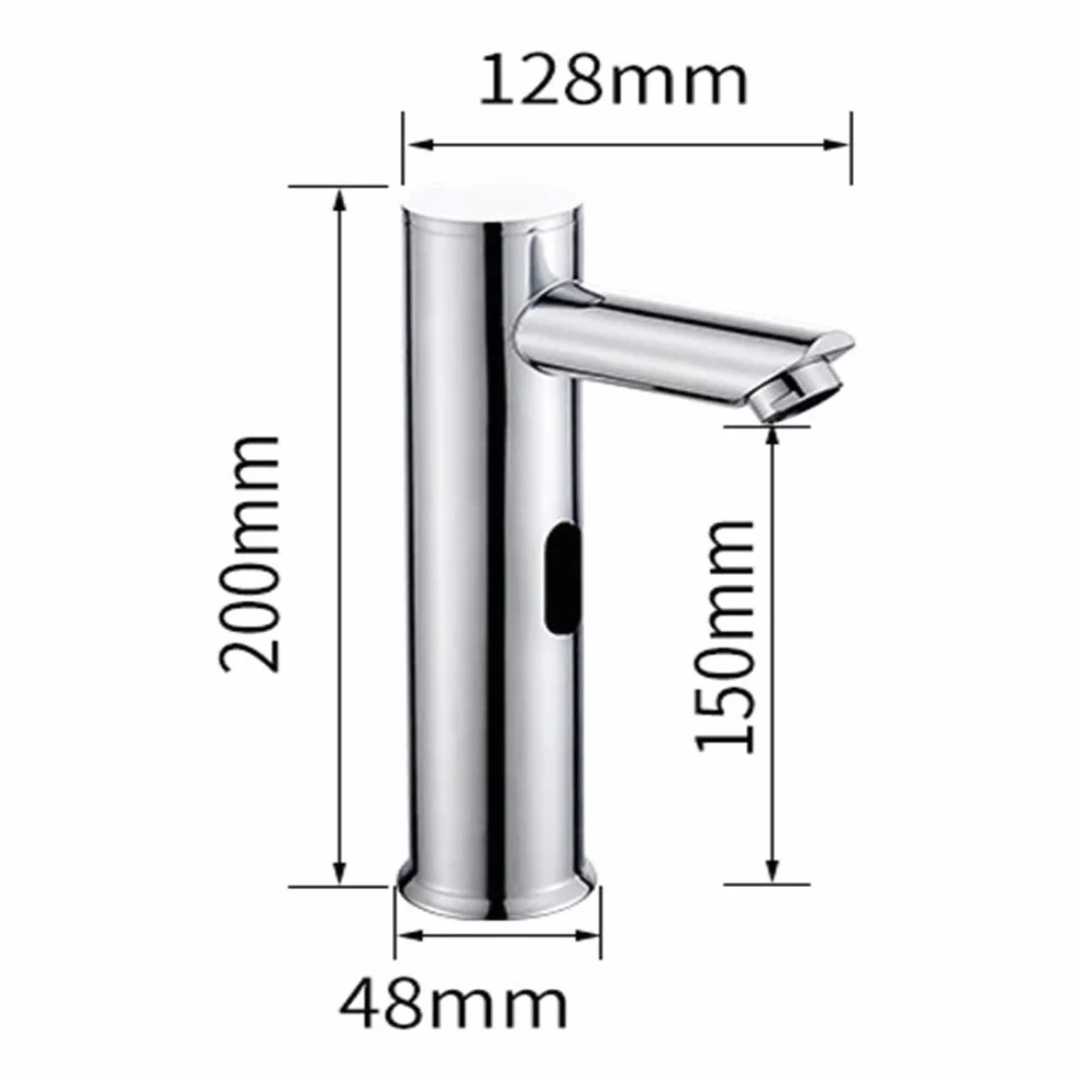 ENCOFT Rubinetto Acqua Fredda Automatico Sensore Infrarossi Touchless Lavabo Bagno 20cm