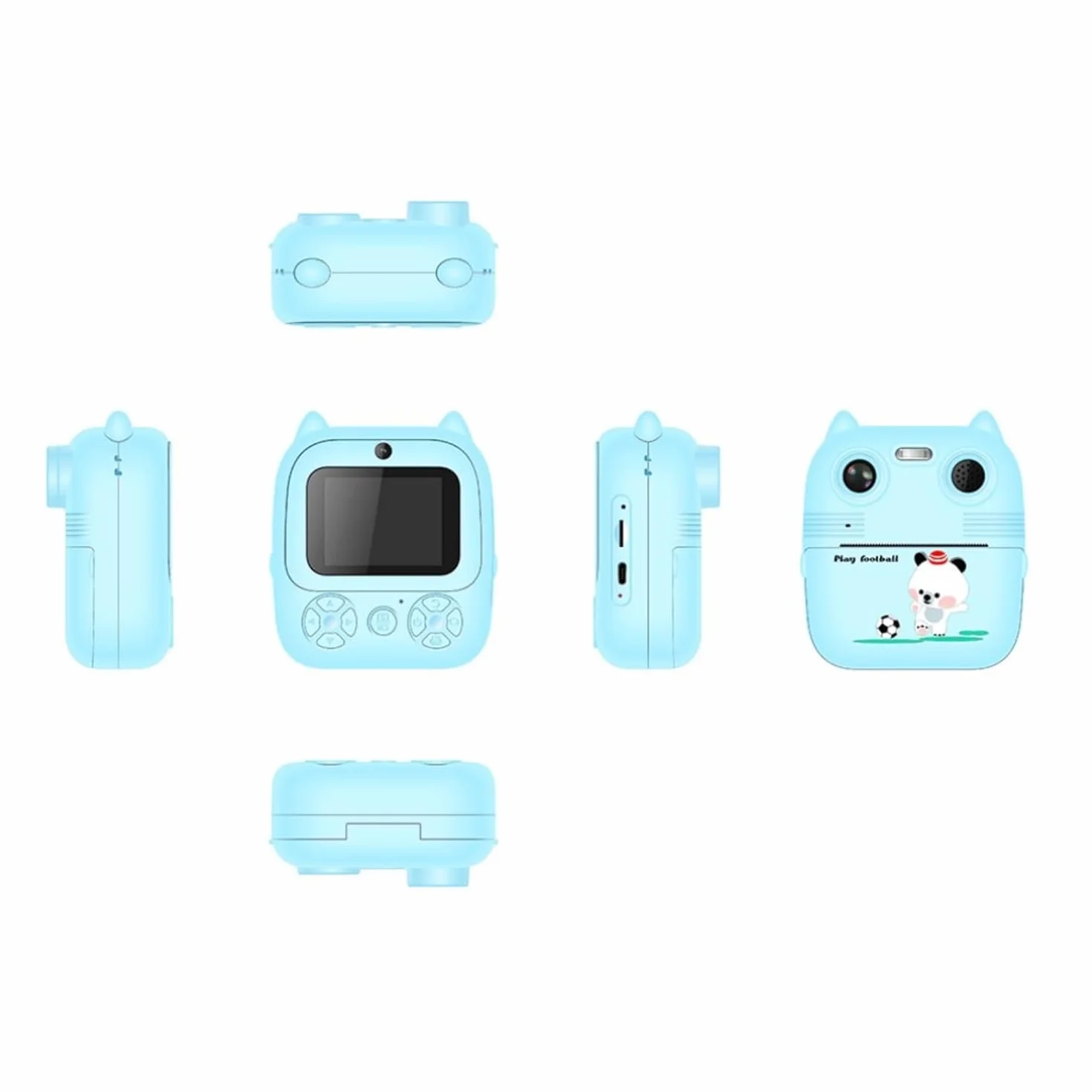 Macchina Fotografica Bambini Istantanea 2.4 Pollici/1080P,32GB Memoria,Slot Espansione Micro SD,3 rotoli di carta da stampa, un regalo perfetto per i tuoi bambini (Blu)