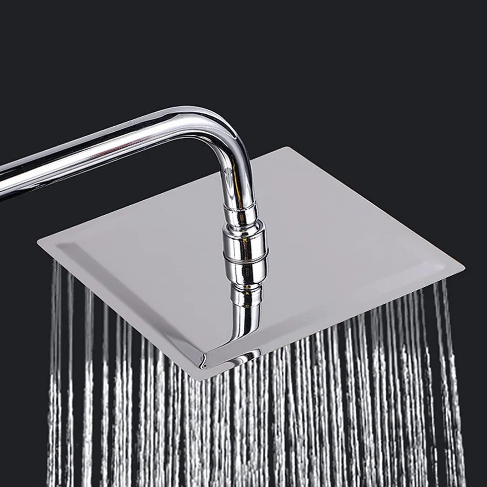 Chesoon Soffione doccia a LED Soffione Doccia a pioggia a risparmio idrico Quadrato ABS cromato facile da installare per il bagno (blu)