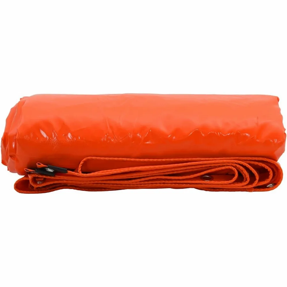 Telone 650 g/m², arancione, 3 x 5 m, con rivestimento in PVC, resistente alle intemperie, con occhielli, resistente agli strappi e ai raggi UV, ideale per giardino, campeggio, auto e protezione