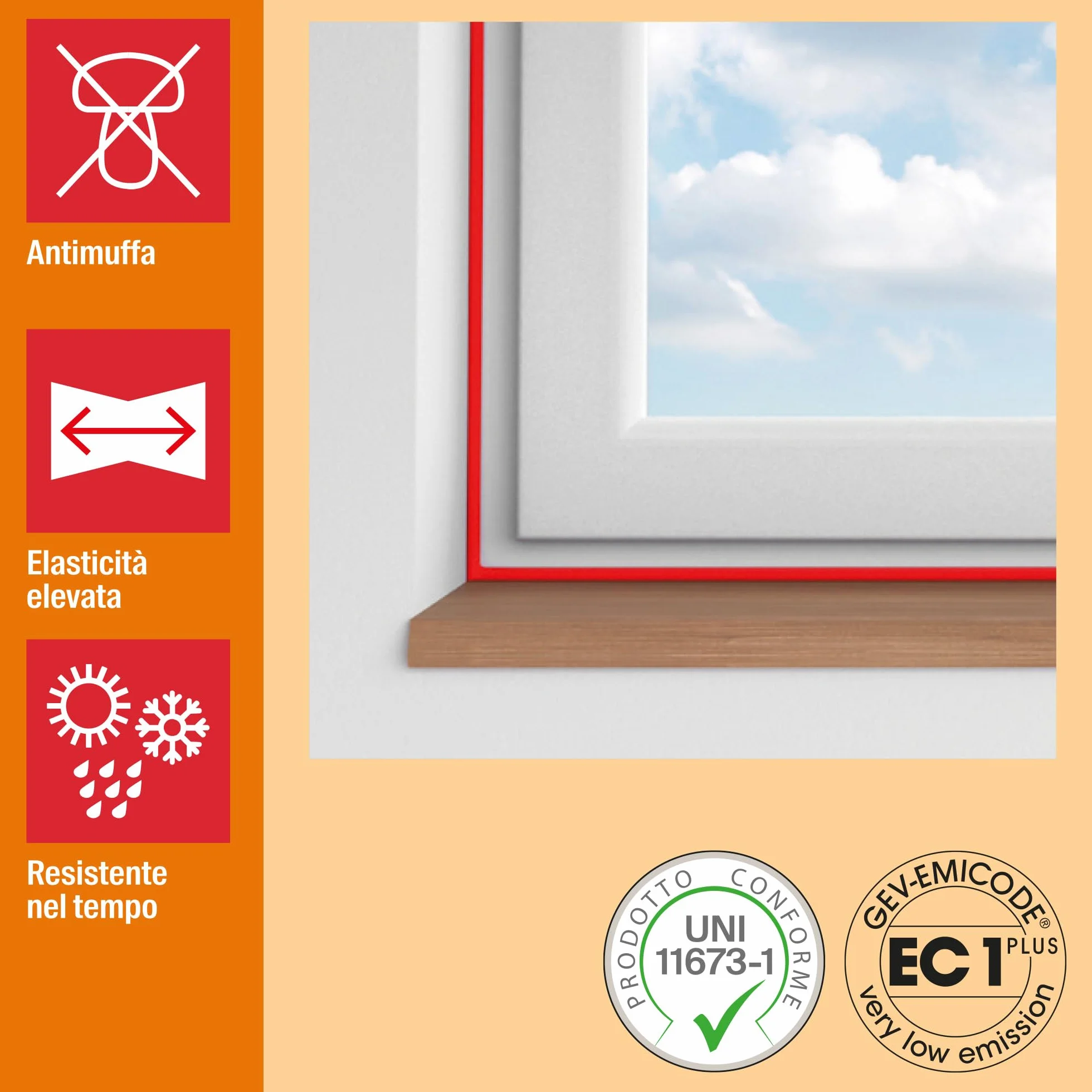 Fischer SNF Silicone Sigillante Legno Trasparente Neutro a Basso Modulo Elastico Esterno/Interno