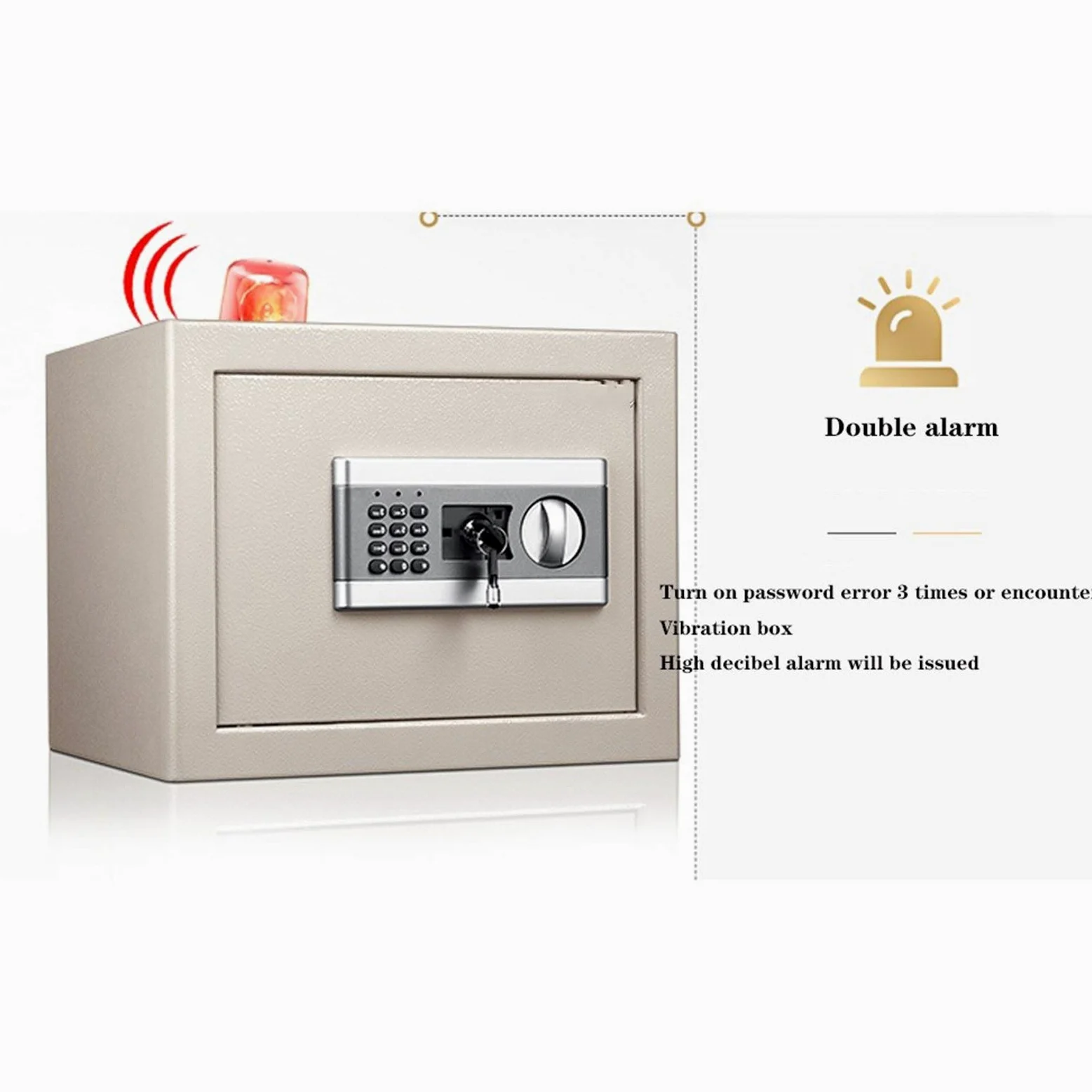 Cassaforte Elettronica Digitale di Sicurezza, Struttura in Acciaio, Nascosta con Serratura, Ideale per Casa, Ufficio, Hotel, Armadietto Portavalori.,