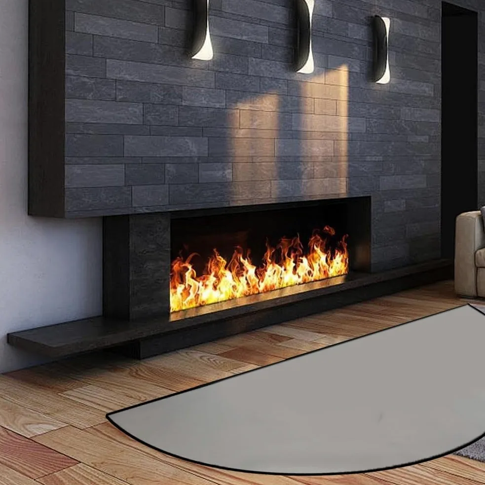 DAZZLEEX Tappetino in silicone in fibra di vetro per camino, protezione del pavimento, tappeto per camini, resistente al fuoco, per stufe a legna, camino, per interni ed esterni (1 mm x 102 cm x 60 cm
