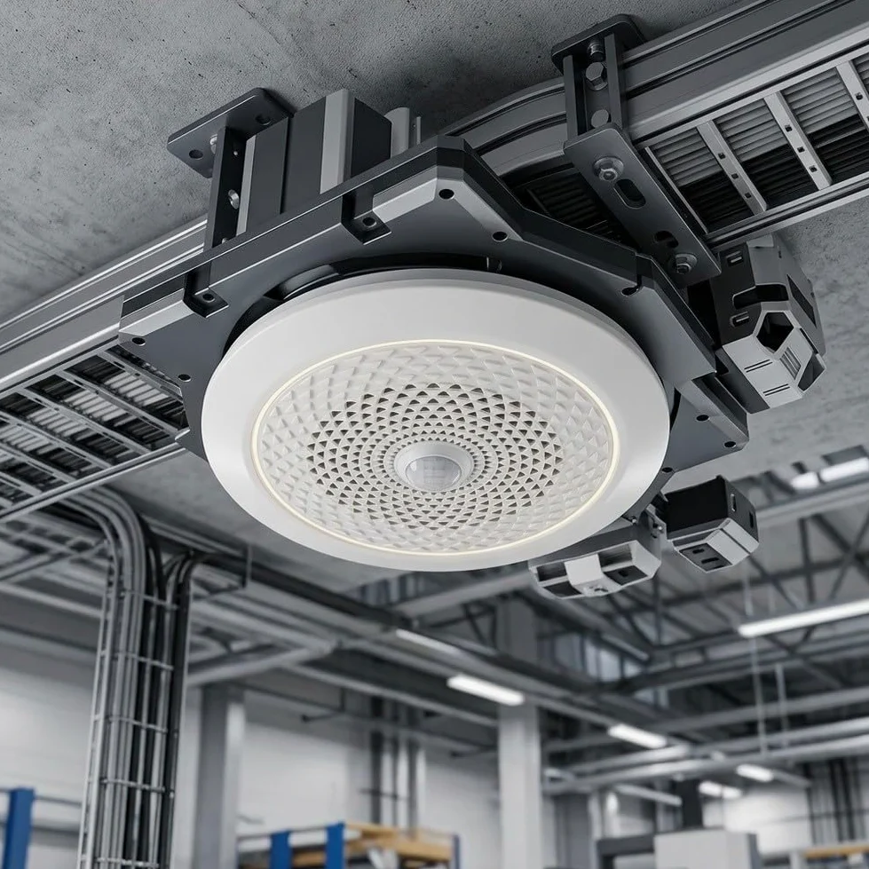 Montaggio a soffitto sensore di movimento allarme altoparlante 5W | Tecnologia PIR, raggio di rilevamento di 5 m, risposta rapida, rilevamento affidabile, allarme personale