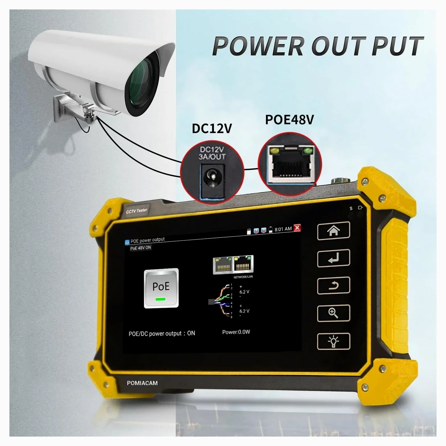 CCTV Tester, Tester Professionale IPC-52RC Plus CCTV 5 Pollici 6 In 1 Full 8MP IP CVI TVI AHD SDI Analogico Con Cavo Tracer Ingresso HDMI 4k