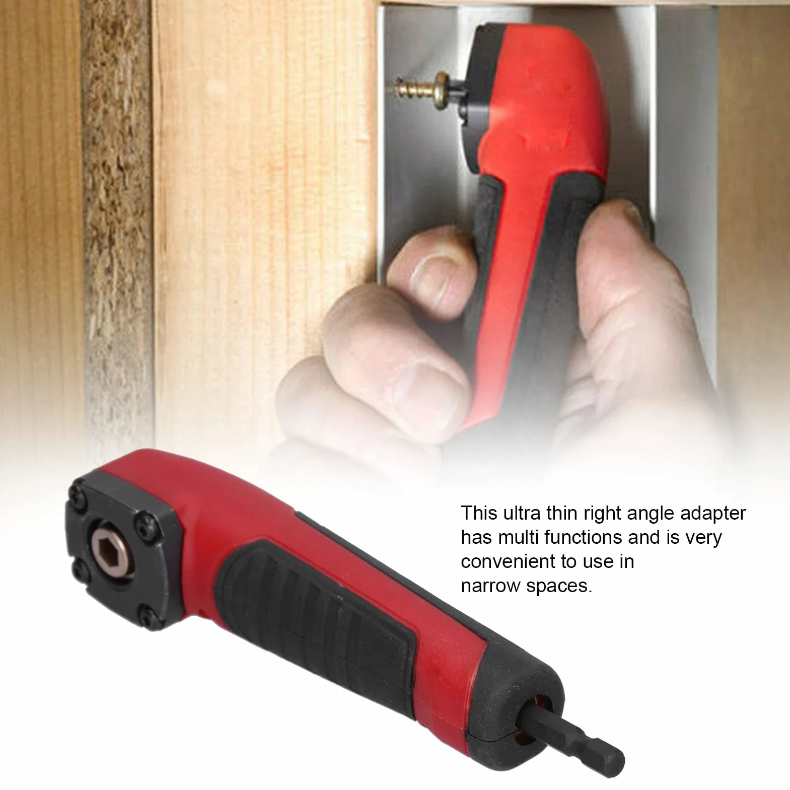 Adattatore ad Angolo Retto, Adattatore ad Angolo Retto Shockwave Adattatore Multifunzionale Rosso per Trapano Avvitatore a Percussione da 90 Gradi