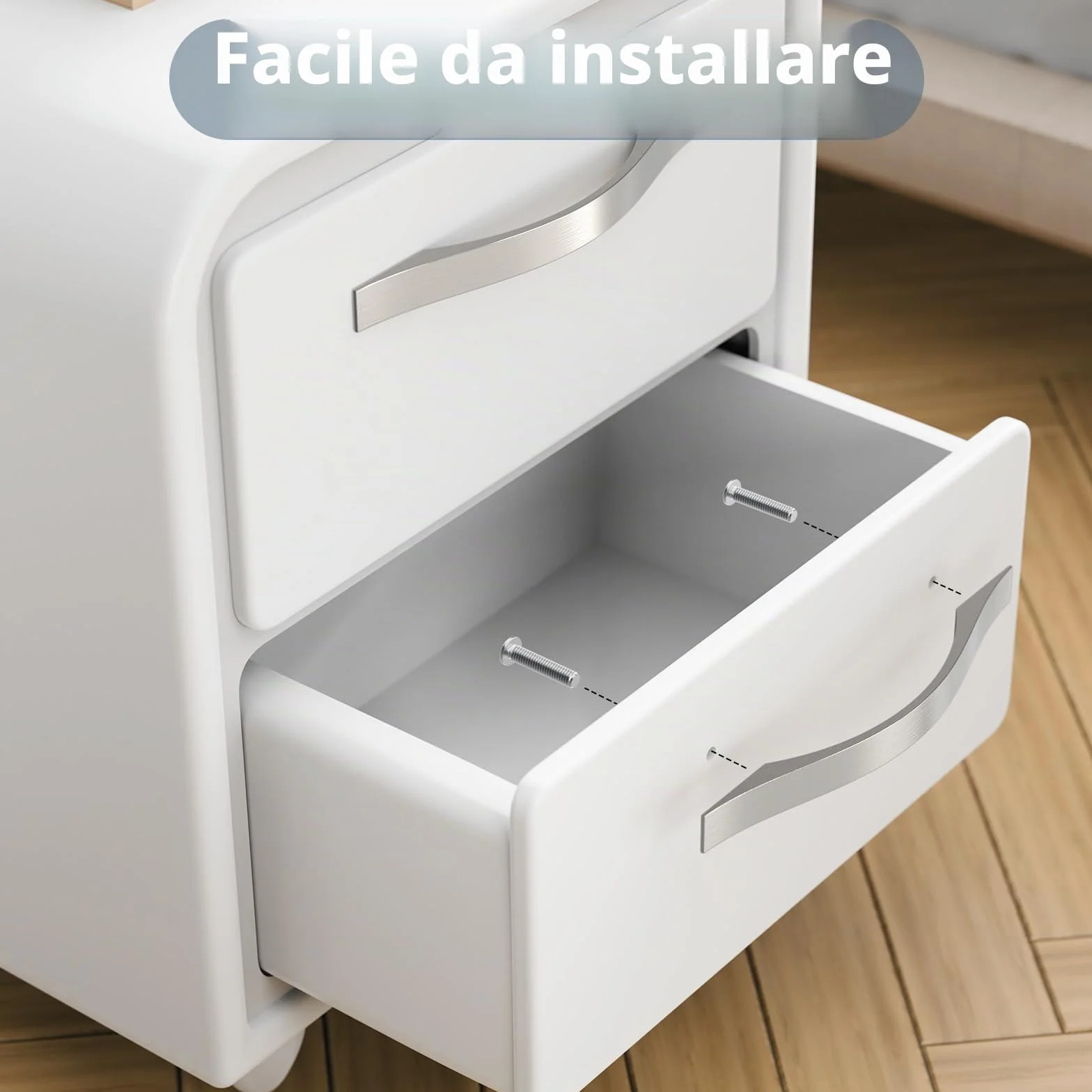FURNIWARE 10 maniglie per armadi, maniglie per mobili, nichel satinato spazzolato, distanza tra i fori, 128 mm, maniglie per mobili, cassetti, credenze da cucina, armadi, maniglie per cassetti