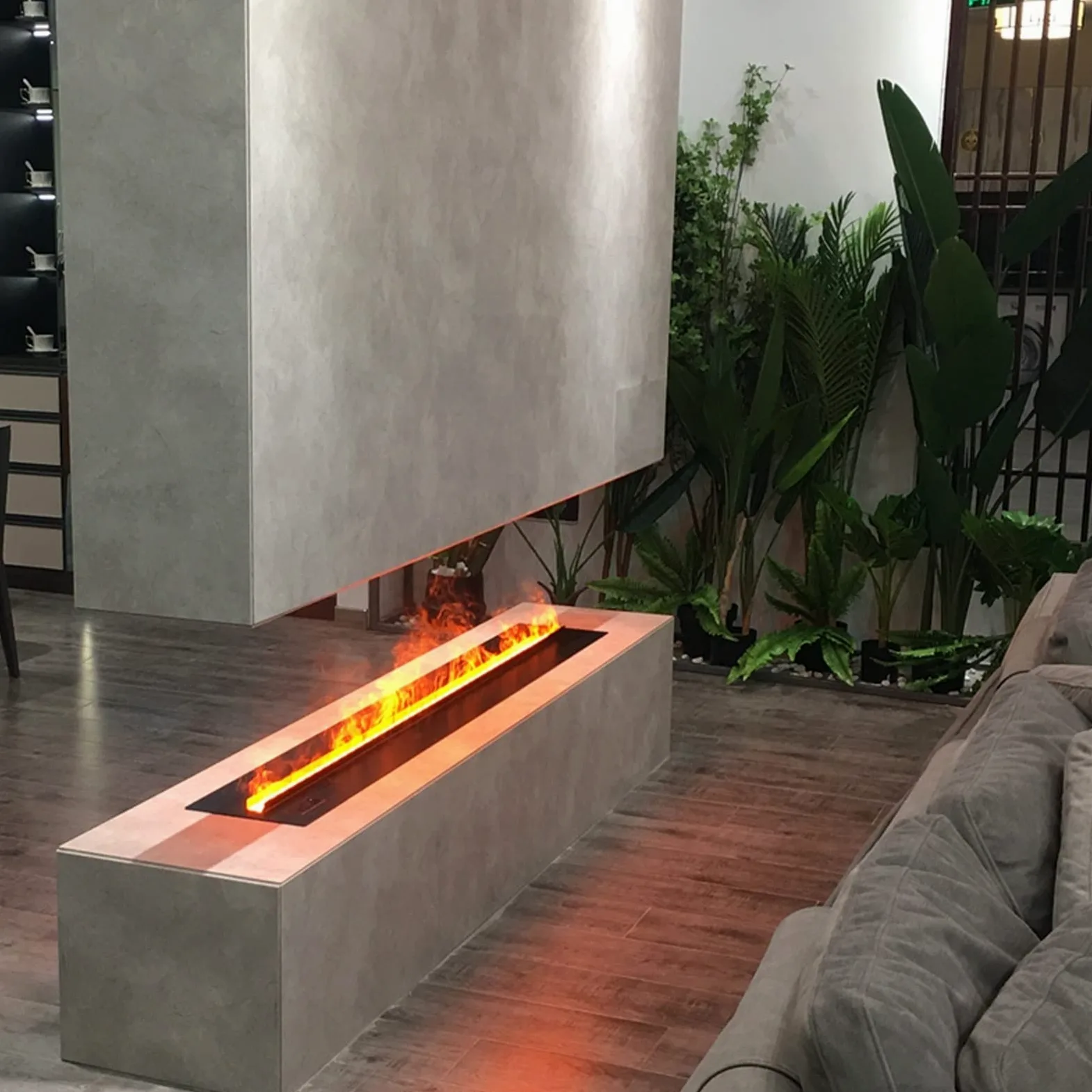 Camino Elettrico Simulazione 3D Fiamma del camino elettrico Decorazioni for la casa camino a vapore con temperatura costante resistente GUIDATO E PCD Pannello rivestito, Inserto Per Camino (Size : 85