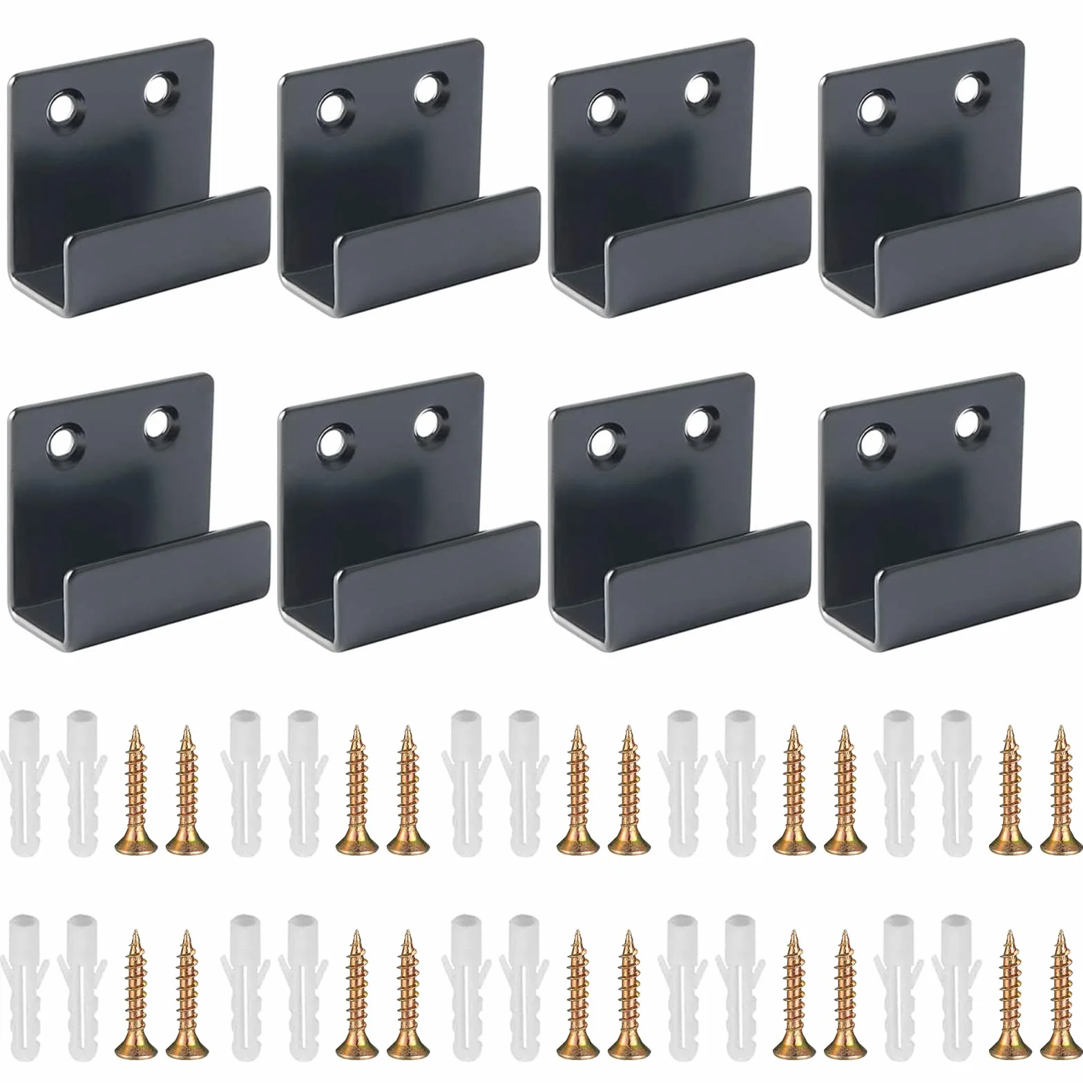 Staffa a U Ganci Muro Espositore per Piastrelle Ceramica Gancio Metallo XL Nero 8 Pezzi