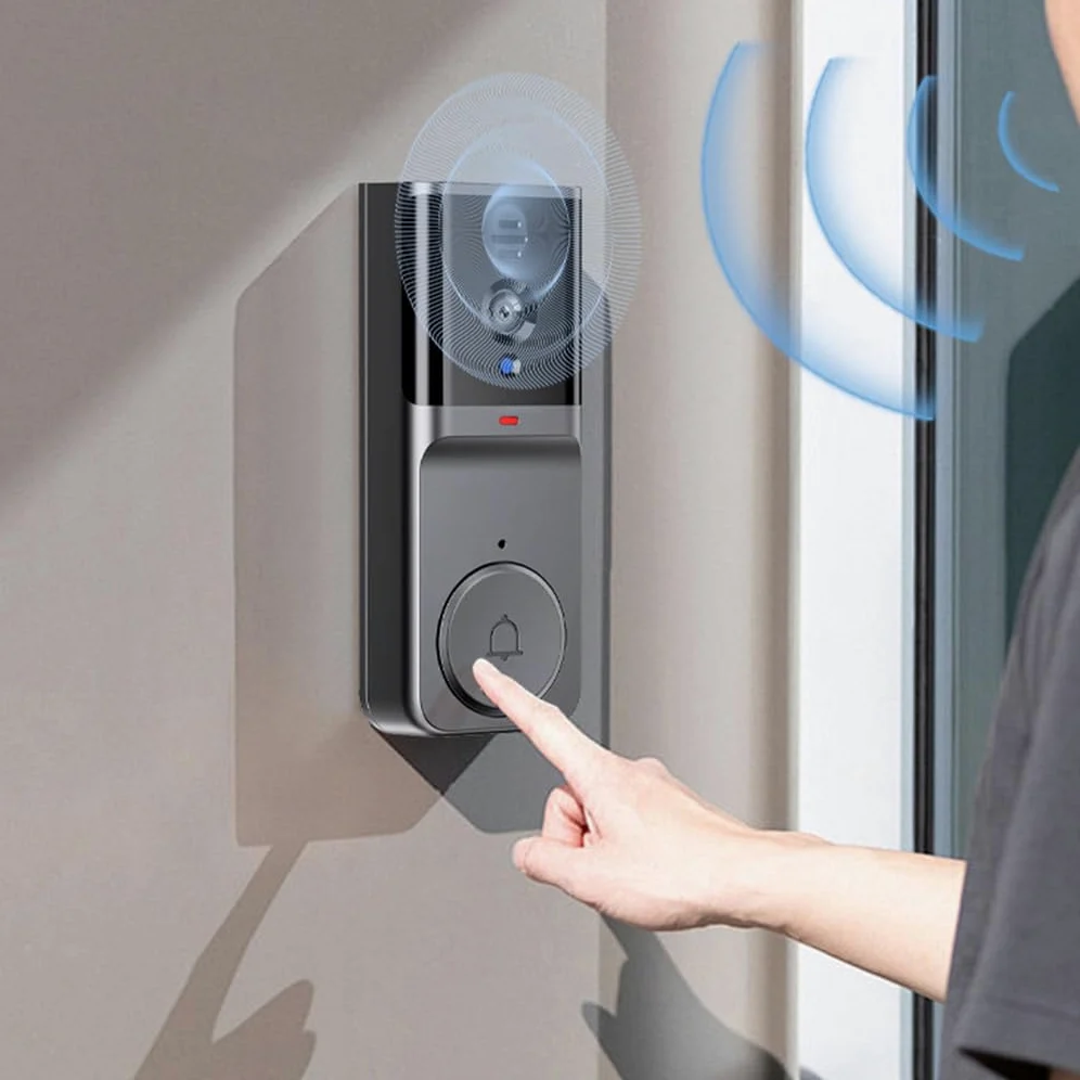 Visualizzazione video ottenuta con campanello con telecamera Wi-Fi | dotato di citofono bidirezionale e opzioni di ricarica USB. Campanello wireless per spioncino con telecamera per porta di
