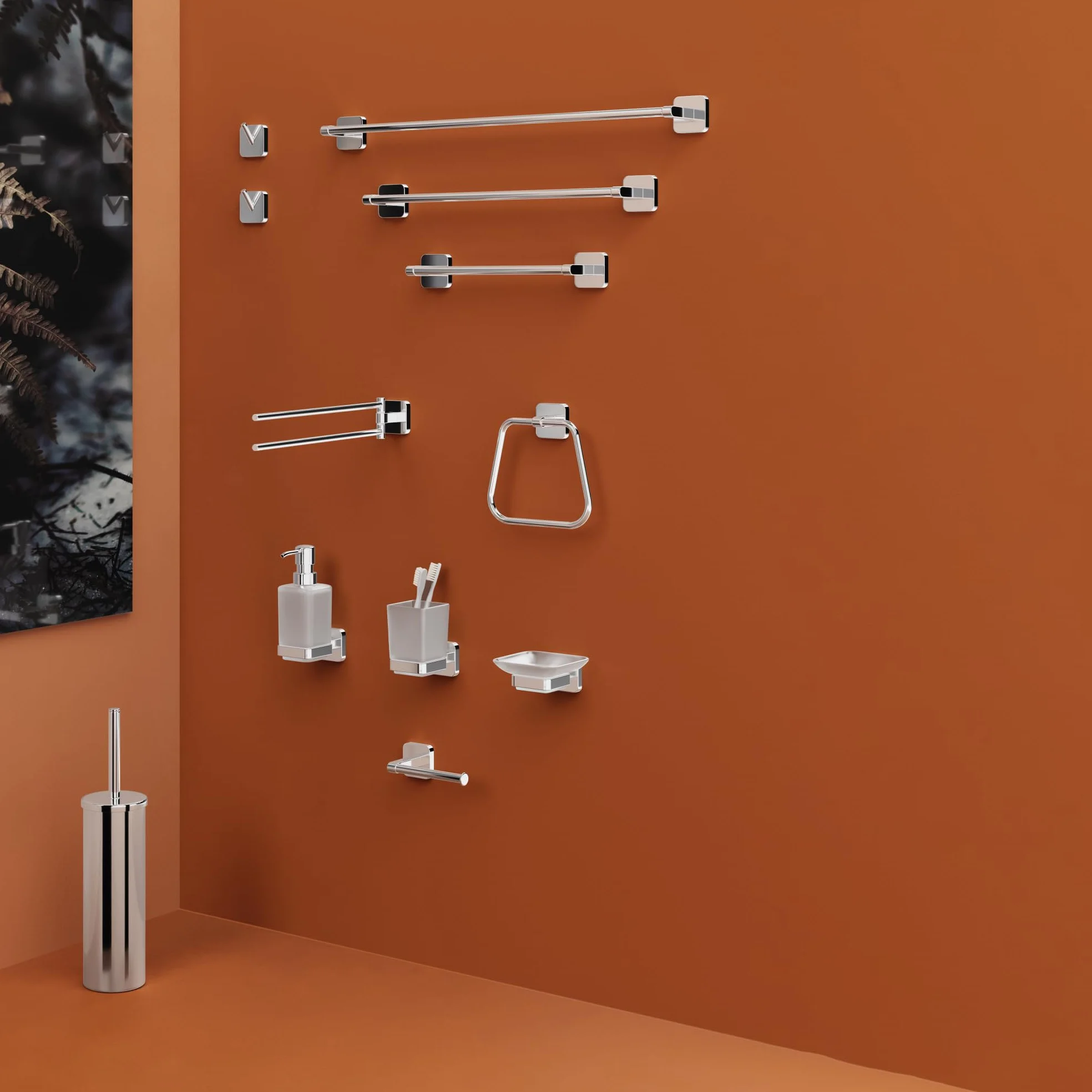Porta Asciugamani Bagno da Parete 30cm Cromato Acciaio Inox Gedy Tonga