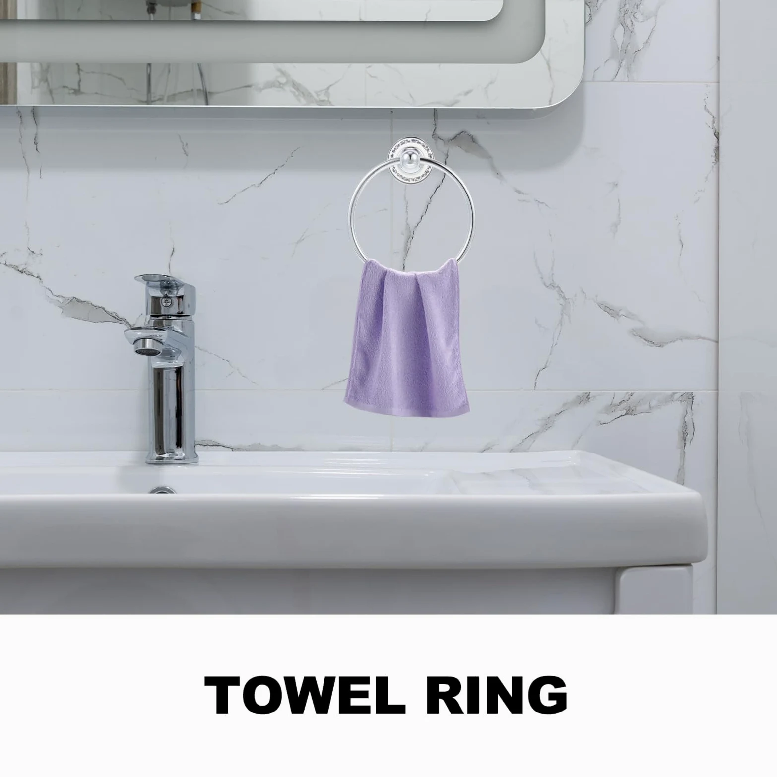 Portasciugamani Anello in Acciaio Inossidabile Resistente e Portasalviette da Parete per Cucina e Bagno Facile da Installare con Bordi Lisci per Uso e