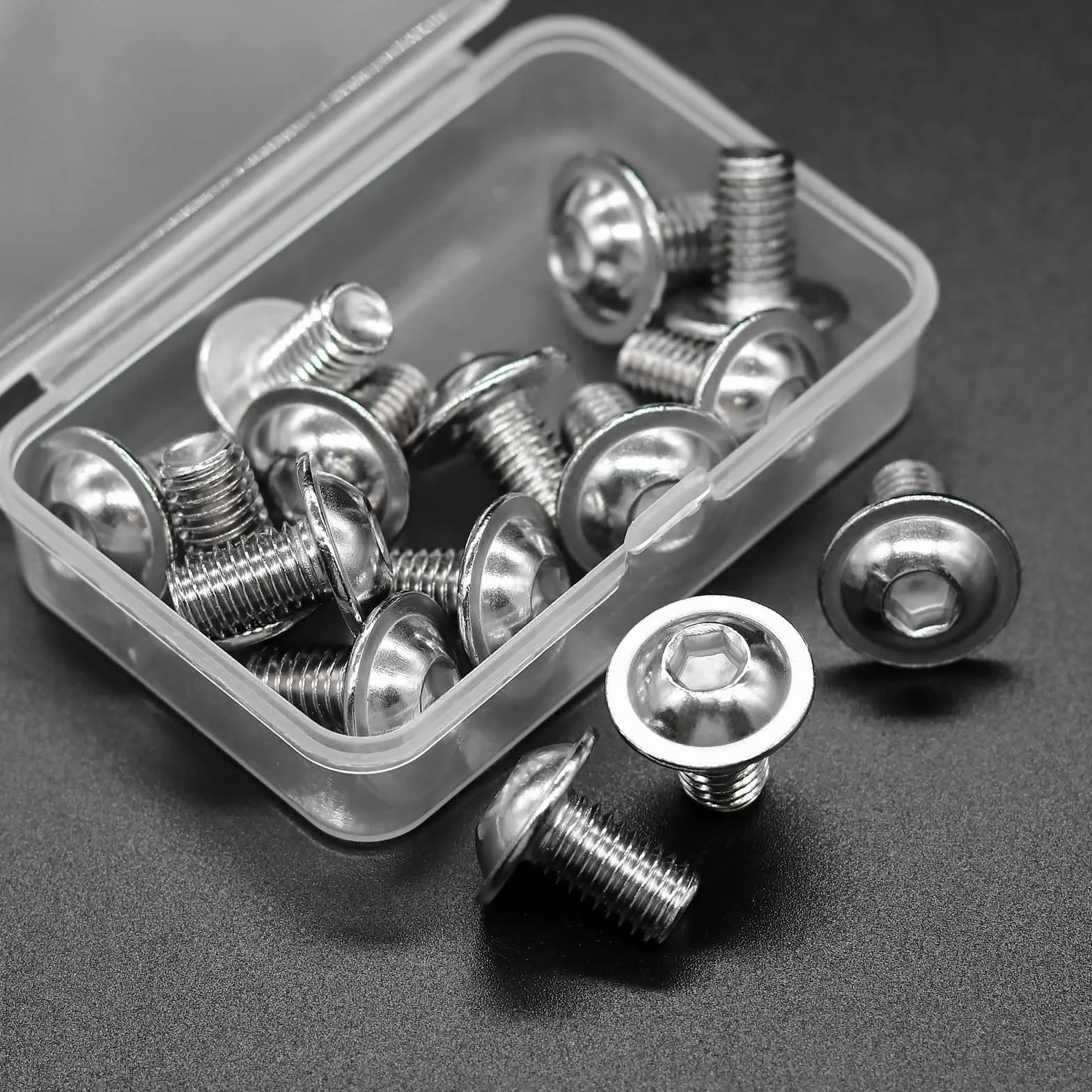 Viti Testa Bombata M8 x 14 mm Esagono Incassato Flangiate Inox Cava Esagonale con Chiave a Brugola