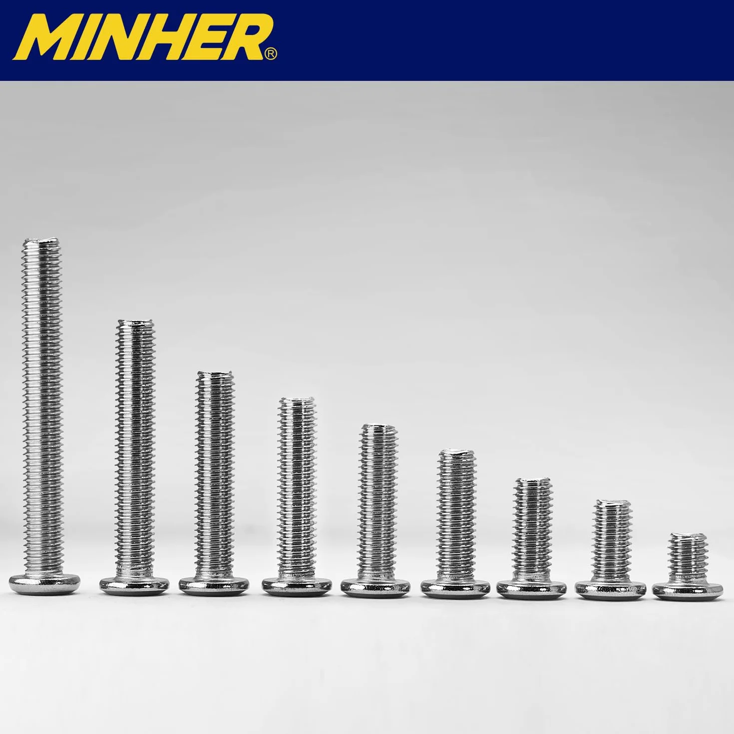 MINHER M4 x 8mm 10Pcs Viti Bulloni Testa Piatta Esagono Incassato Acciaio Inossidabile A2 V2A Filettatura Completa