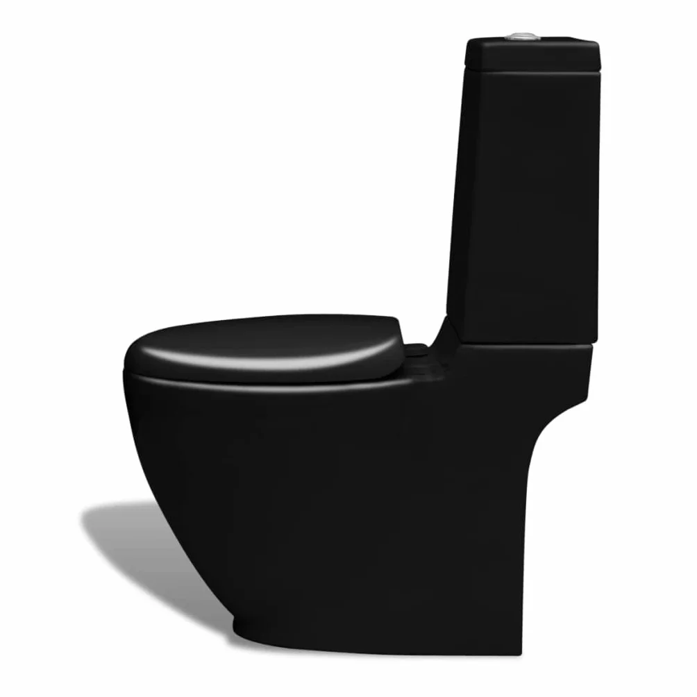 vidaXL Set Bidet e Toilette Ceramica Nera WC Sanitari Bagno