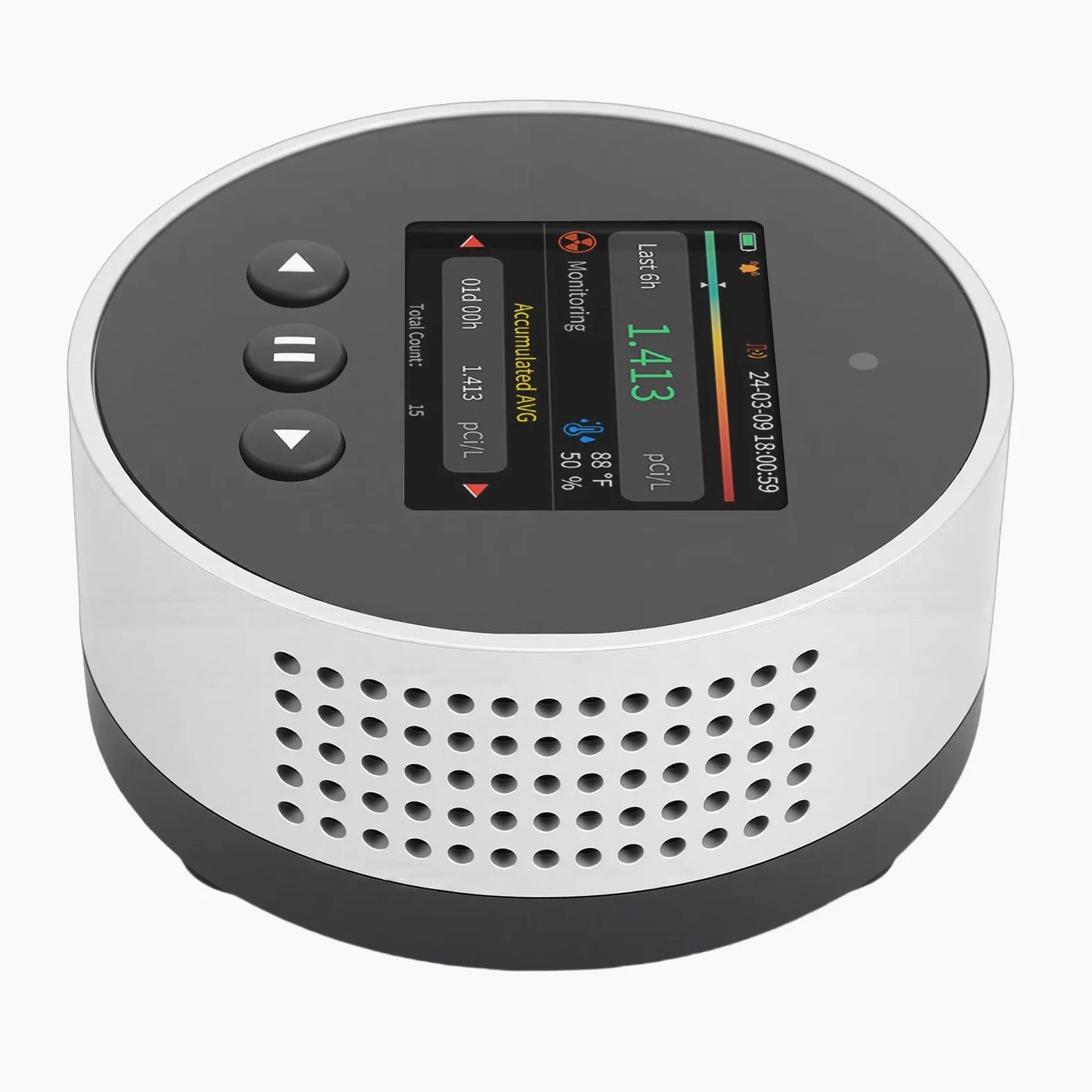 FTVOGUE Rilevatore di Radon Domestico, Rilevatore di Radon Digitale ABS con Display LCD e Campionamento di 1,5 Secondi, Letture a Lungo e Breve Termine, Batteria da 2000 MAh per Ufficio Scolastico nel