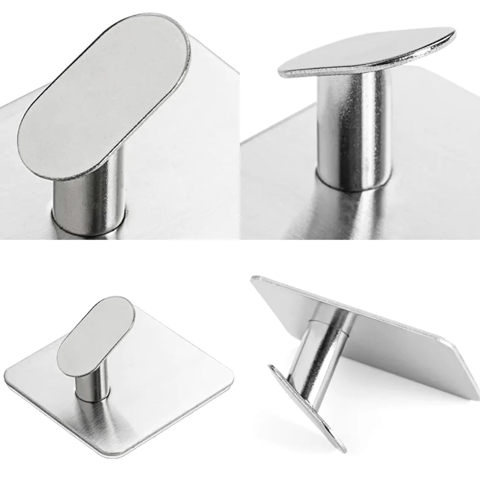 ganci adesivi Ganci for accappatoio da bagno in acciaio inossidabile, ganci adesivi parete, porta asciugamani, accessori cucina, appendiabiti multiuso(Black-8pcs)