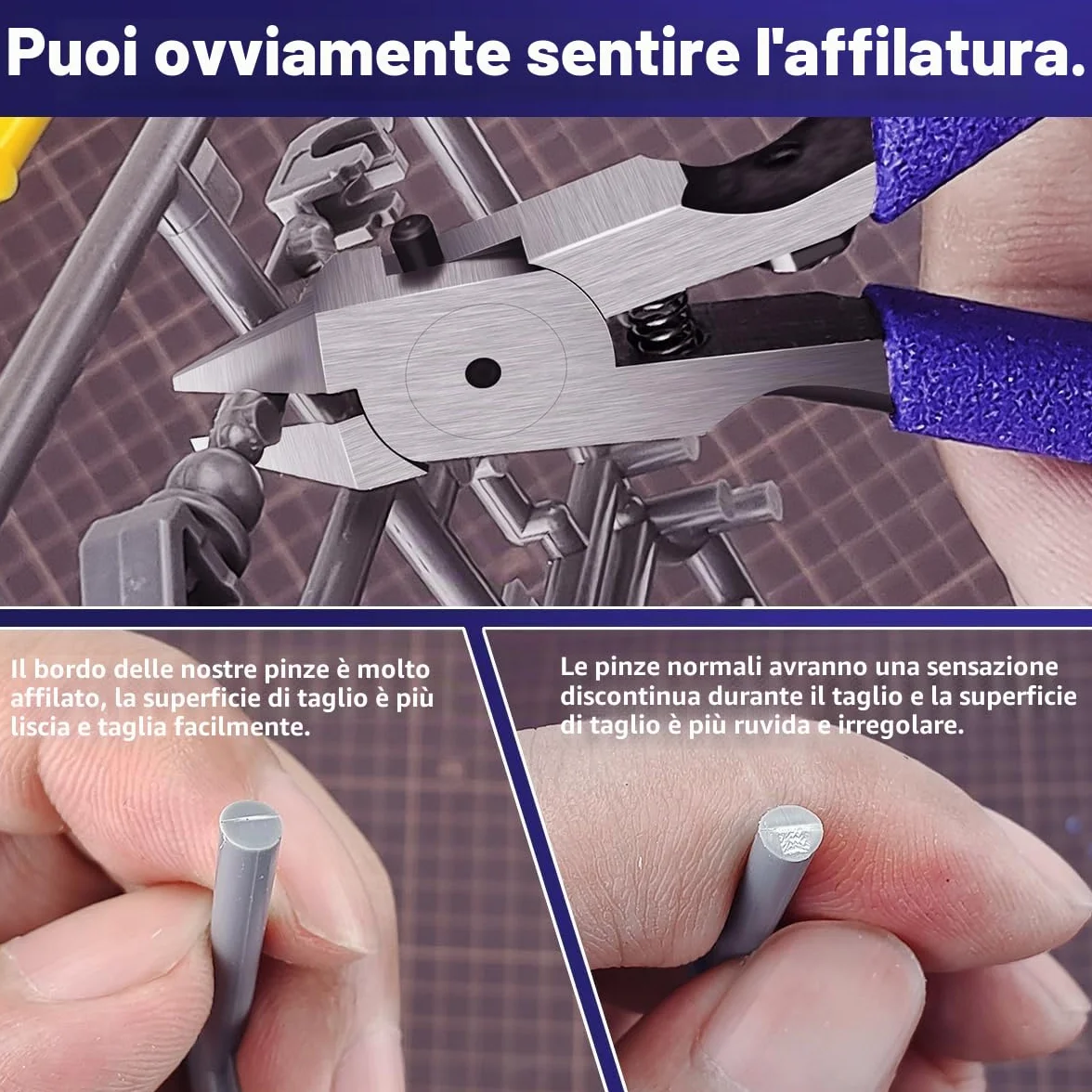 Stedi Tronchesi per Gunpla – Lame Ultra Sottili in Acciaio Inox, Taglio Preciso senza Schiacciare i Dettagli dei Modelli in Plastica – Impugnatura Ergonomica per Modellisti Professionisti
