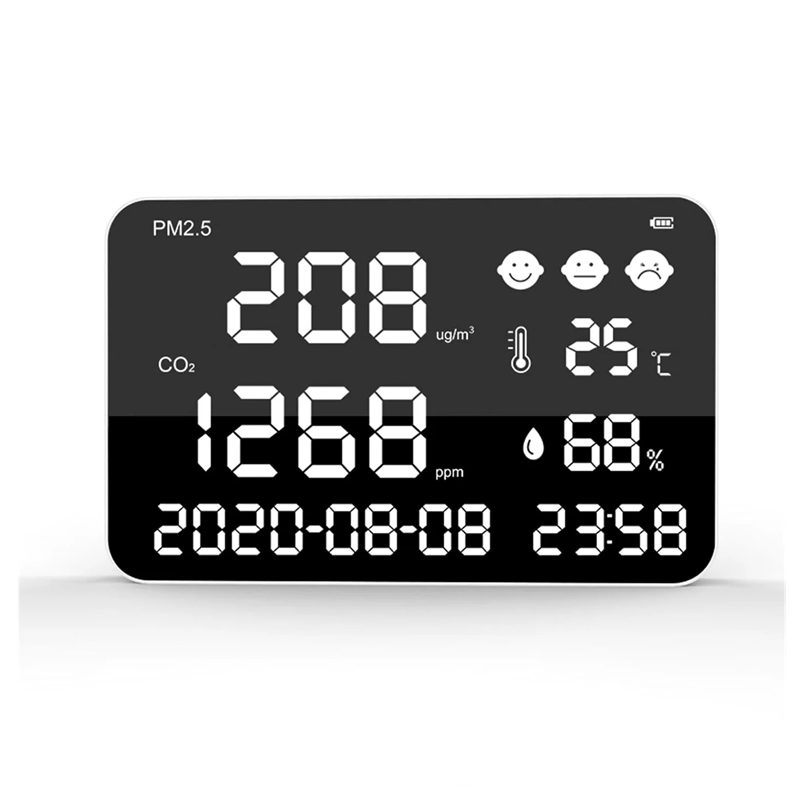 Rilevatore di Gas, Display a grande schermo Europa, America e Giappone Rilevamento anidride carbonica montato a parete CO2. Monitor di concentrazione