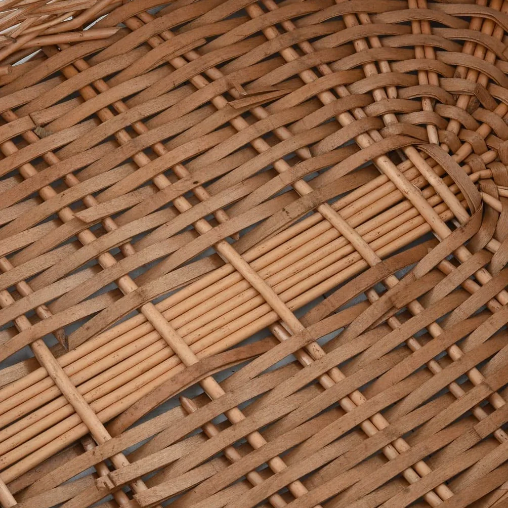 vidaXL Cesta per Legna con Maniglie 78x54x34cm Salice Naturale