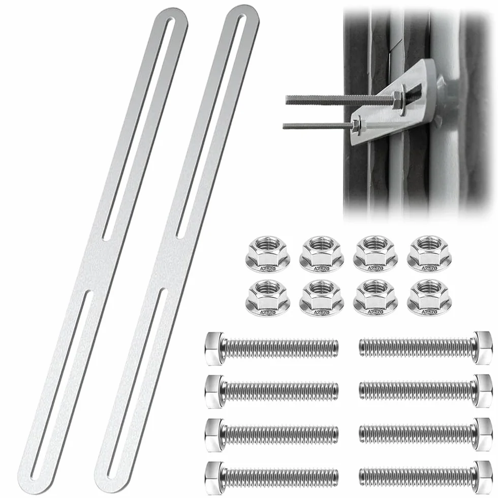 Set di Fissaggio per Cassetta Postale 2 Pezzi 360 x 24mm per Recinzione Argento