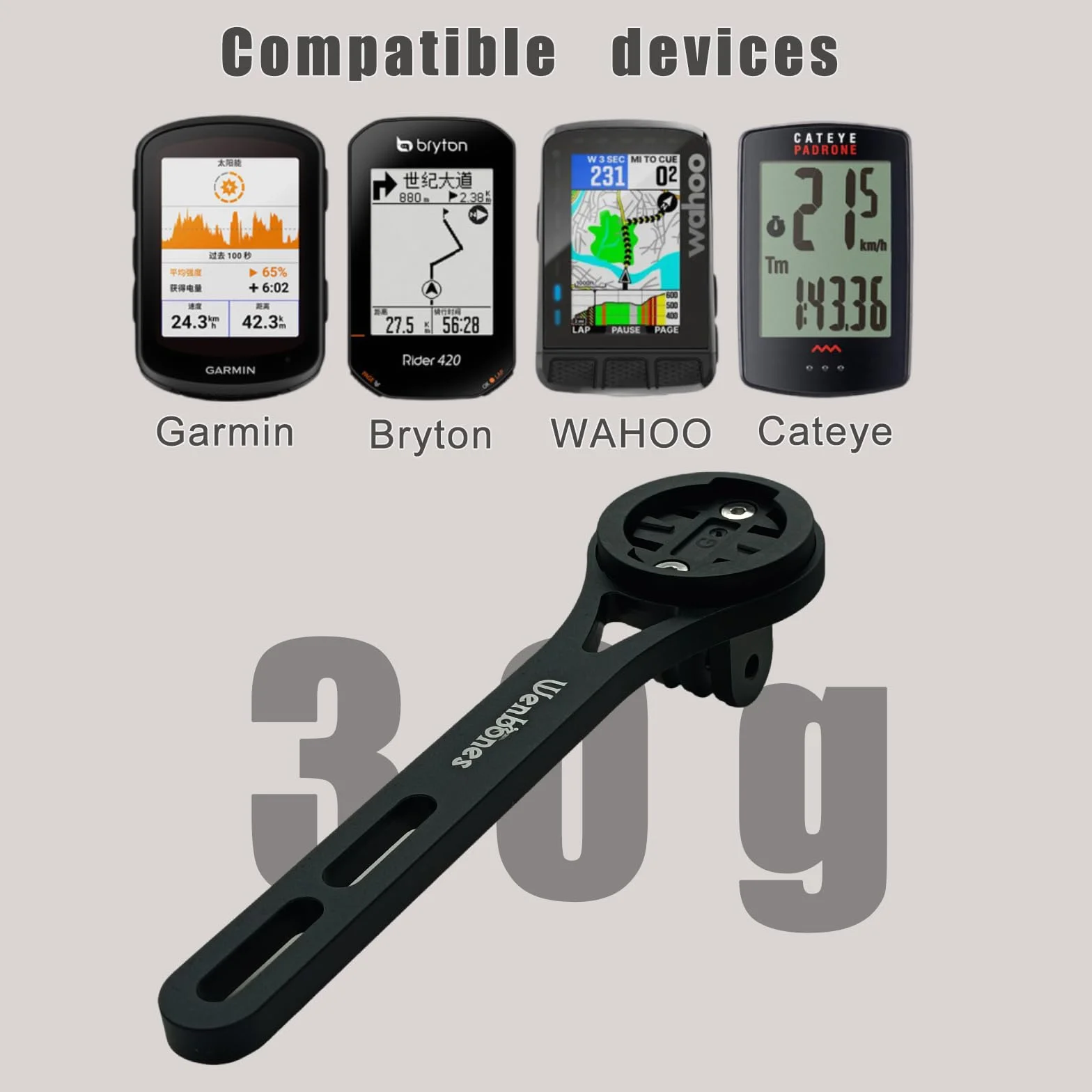 Supporto Integrato Ciclocomputer, Supporto Computer da Manubrio Lega Alluminio, Supporto per Computer da Ciclismo per Bici per Garmi Edge, Wahoo, Cateye, Bryton, GoPro
