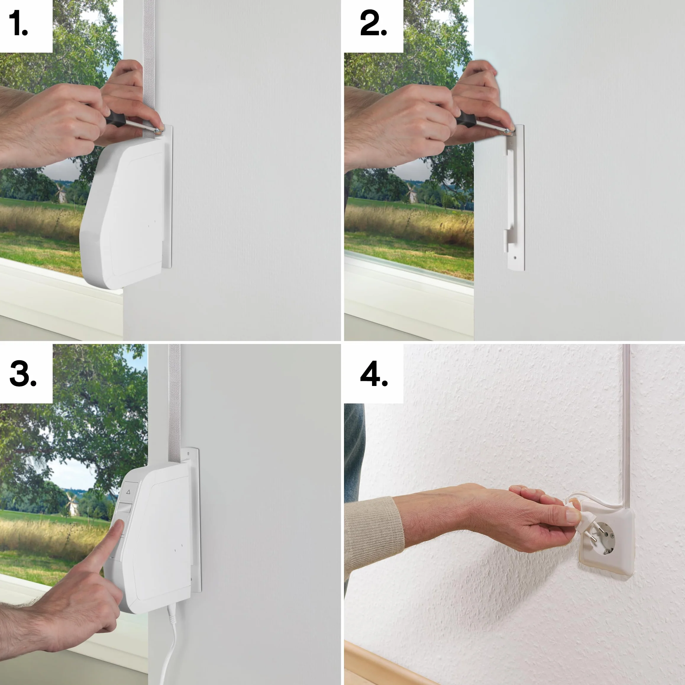Home Pilot - Avvolgitore per tapparelle con mini-cinghia RolloTron a parete Pure. Montaggio rapido | Programmazione | Funzionamento autonomo - 10151530