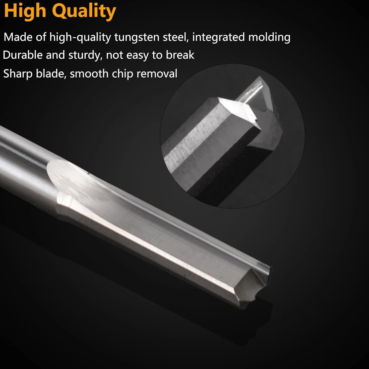 Punte dritte per fresa CNC, 5 pezzi, fresa con 2 scanalature, 2 x 17 mm, fusto da 1/8" in metallo duro CNC, set di macinini per incisione in PVC e acrilico