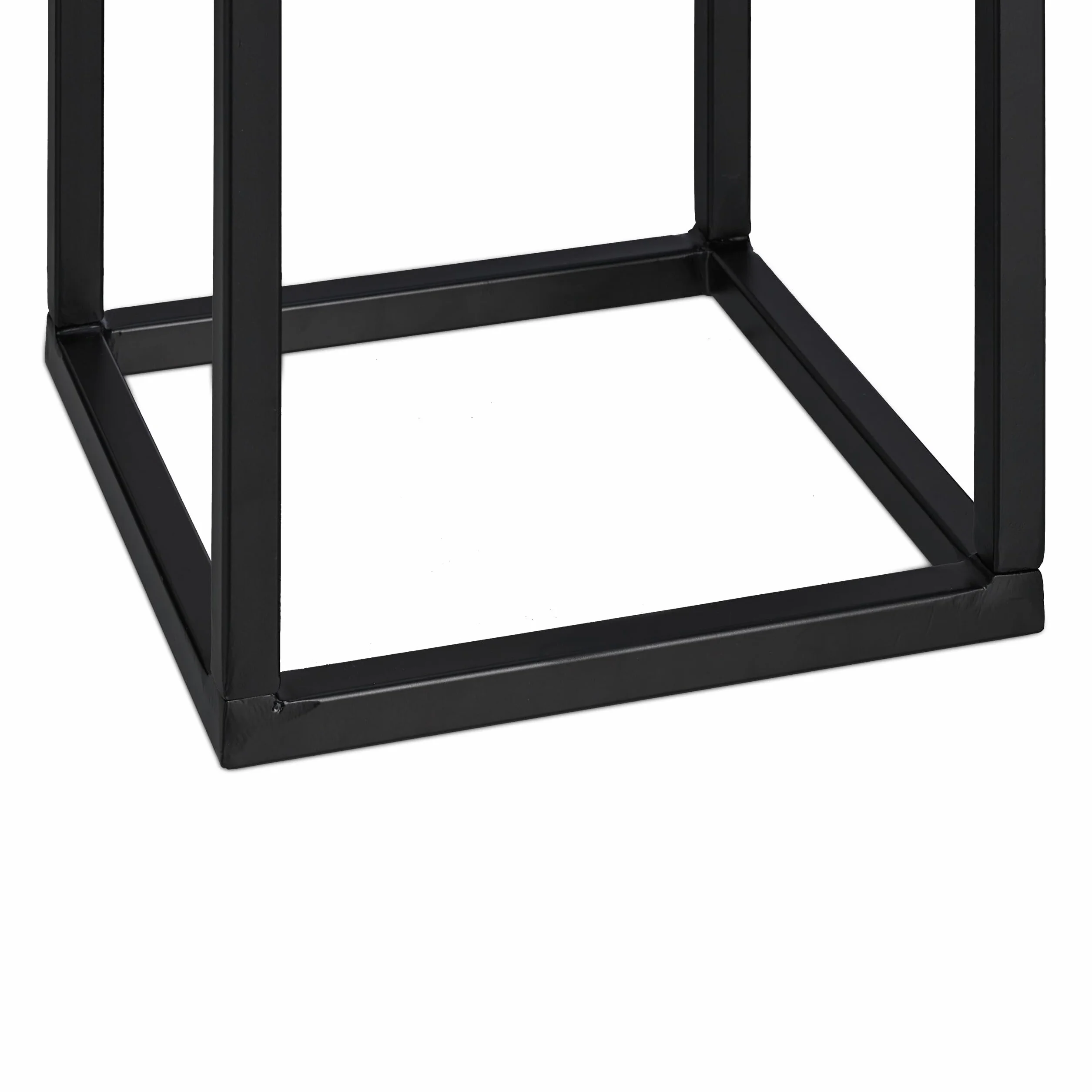 Relaxdays Scaffale Portalegna da Interno in Metallo, per Ceppi da Camino, HLP 75x30x30 cm, Porta Legna da Ardere, Nero
