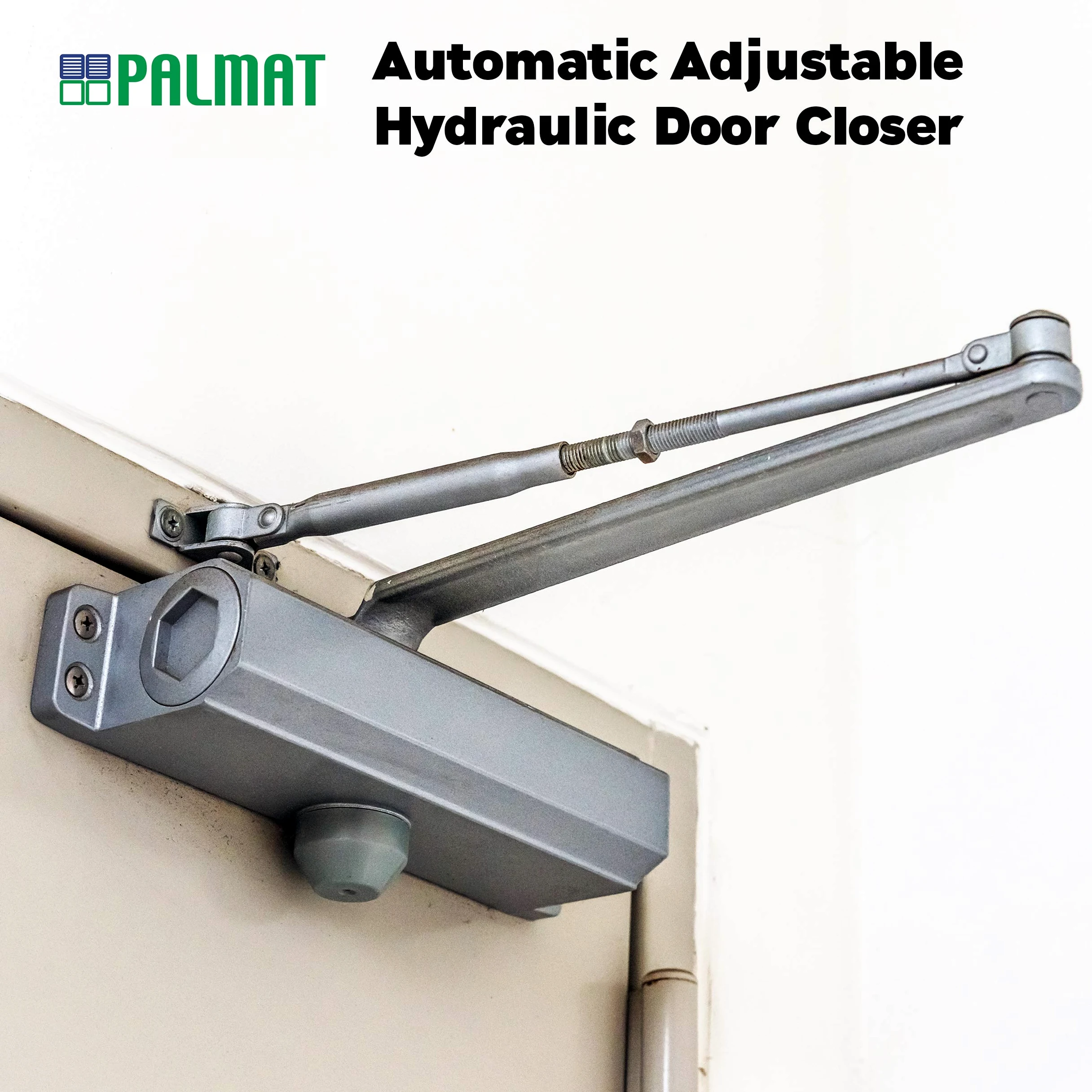 PALMAT regolabile automatico idraulico Chiudiporta (80-120 Kg, Argento)