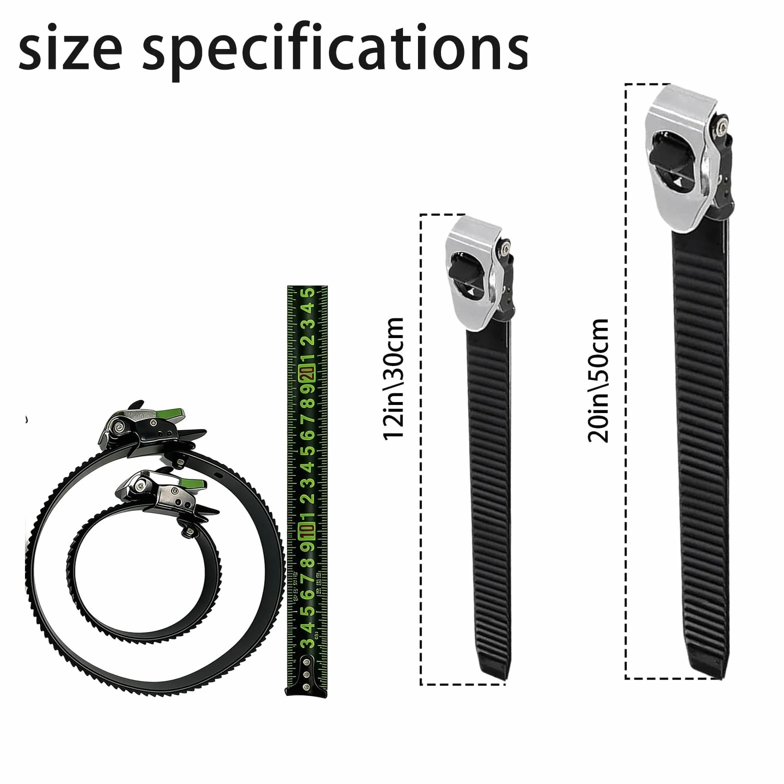 Heavy-Duty Ratchet Zip Ties, 20 Inch Reusable Stainless Steel Buckle Tie-Down Straps, Adjustable Connectable for Fencing Poles Pipes Roof Racks (6pc)