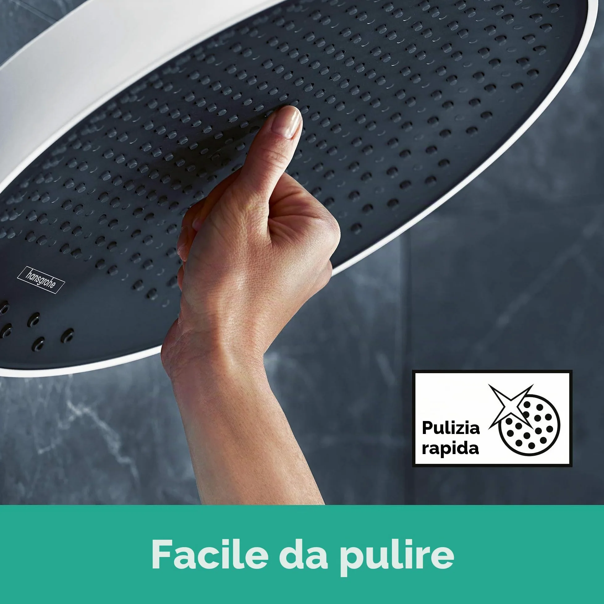 hansgrohe Rainfinity Soffione doccia 250 1 getto con attacco a parete, cromo, 26226000