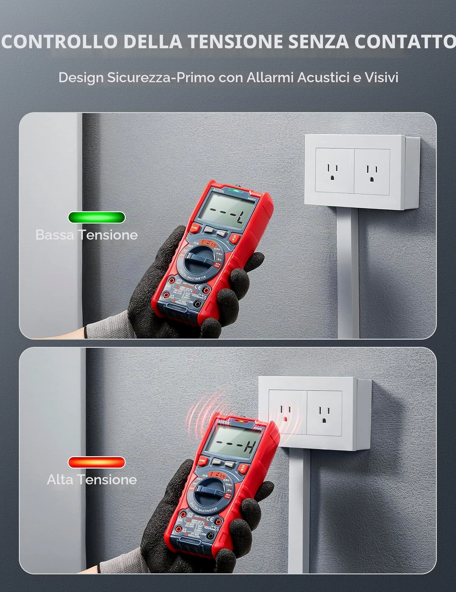 AstroAI Multimetro digitale Multimetri TRMS Manuali e Telemetria Automatica NCV (6000) | Voltmetro, Polimetro, Tester per Corrente AC/DC, Tensione AC/DC, Resistenza, Frequenza, Capacità, Continuità, Test Diodi
