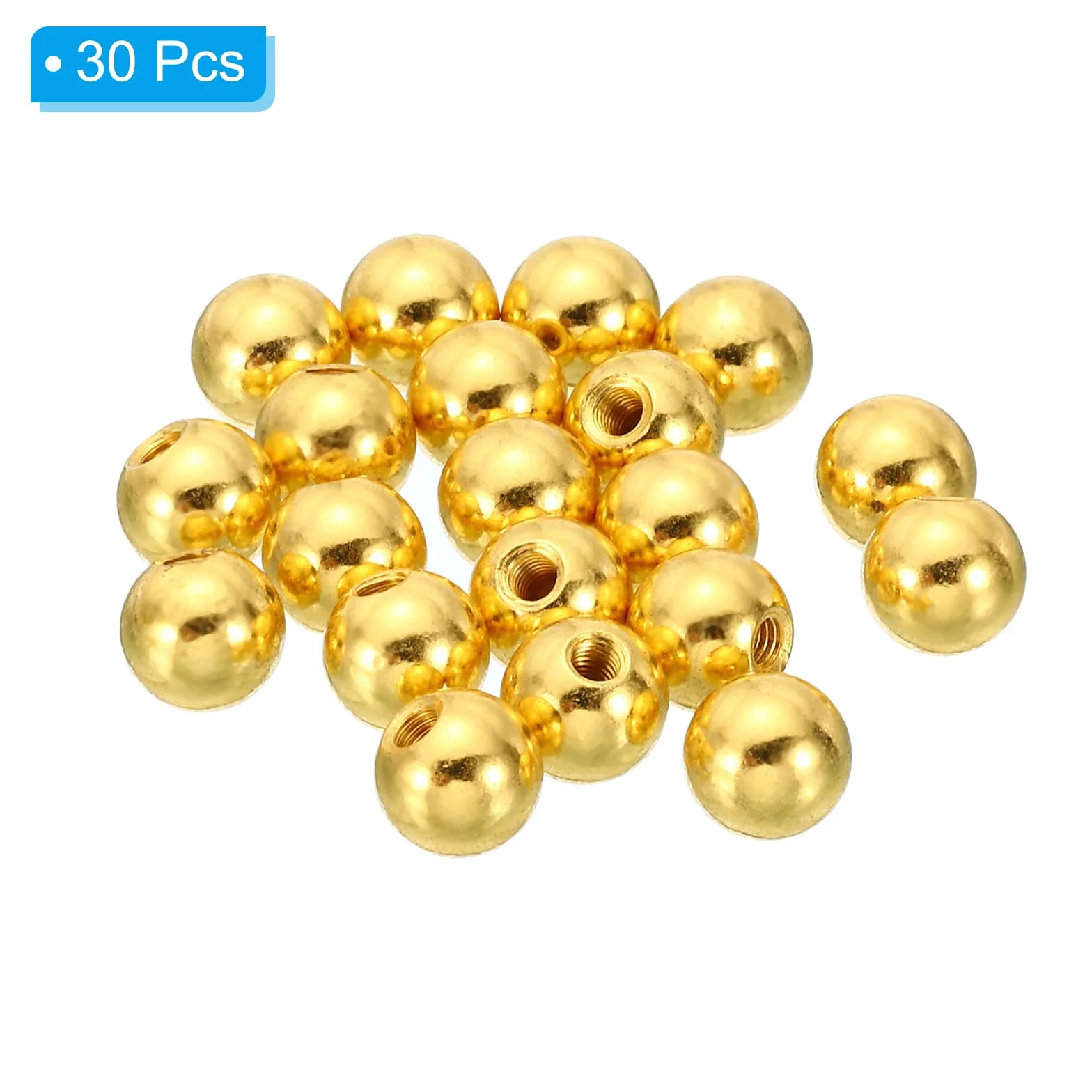 PATIKIL M3 x 9mm Dadi a Sfera Pomelli, Tappi a Sfera Perforazione Acciaio Maniglia Foro Cieco Decorazione Dado Lampada Mobili, Placcatura Oro