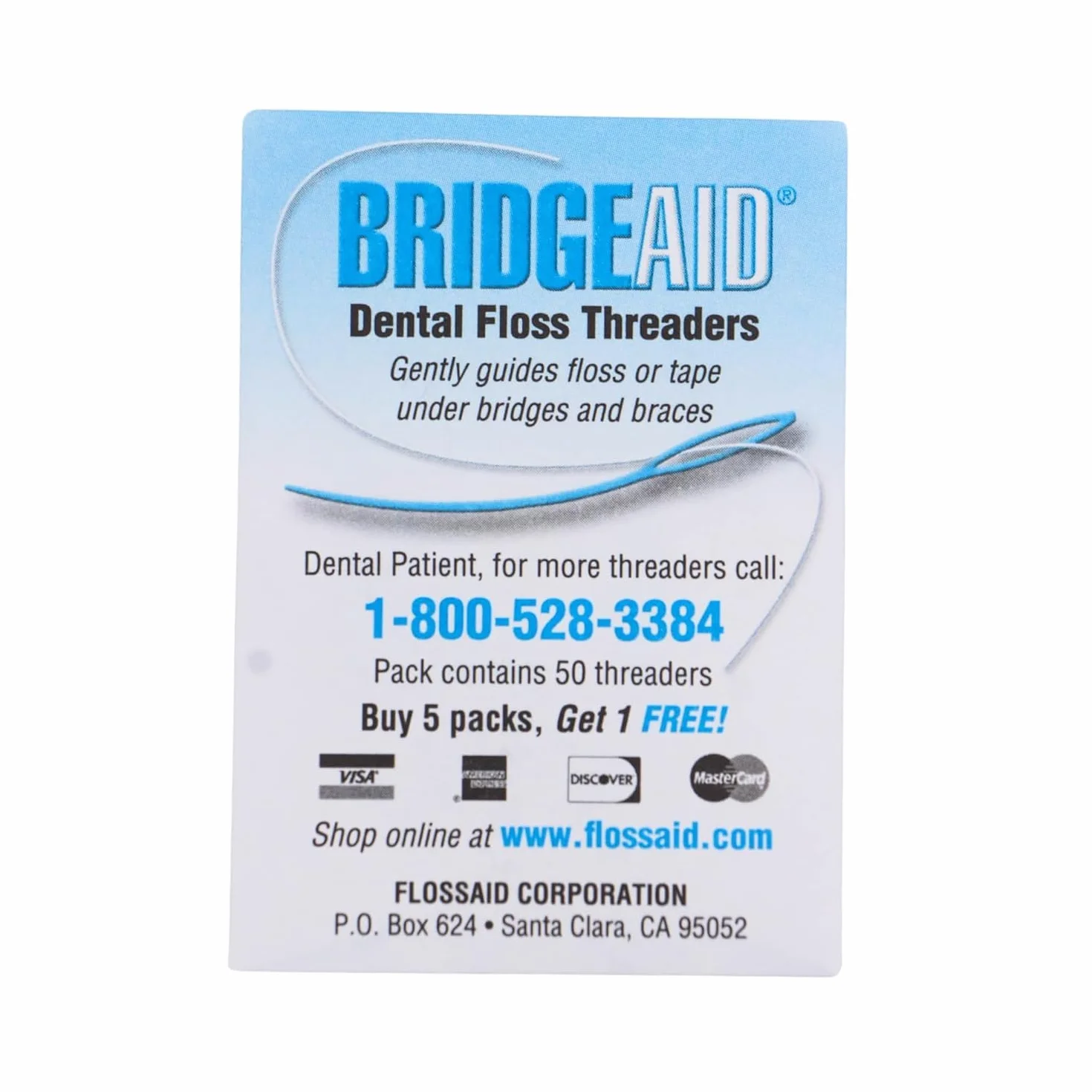 FLOSSAID BridgeAid Threaders 10 confezioni 100 filetti