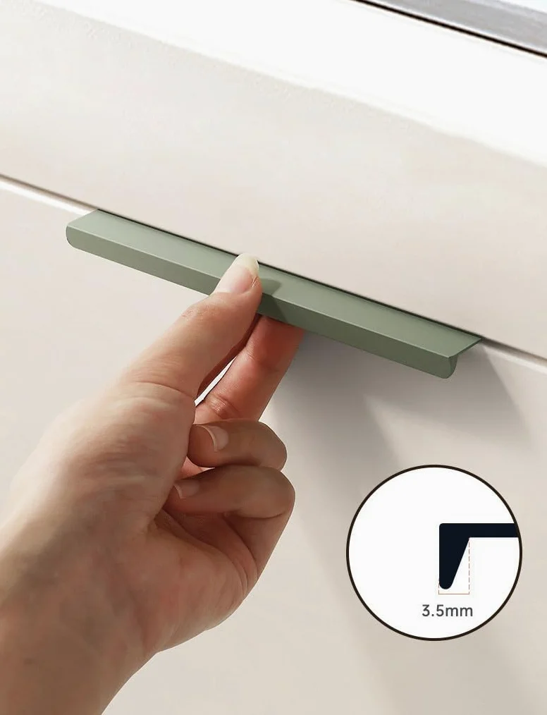 Maniglie nascoste per mobili, in alluminio, 600 mm, per armadi, porte, cassetti, 6 pezzi, colore nero